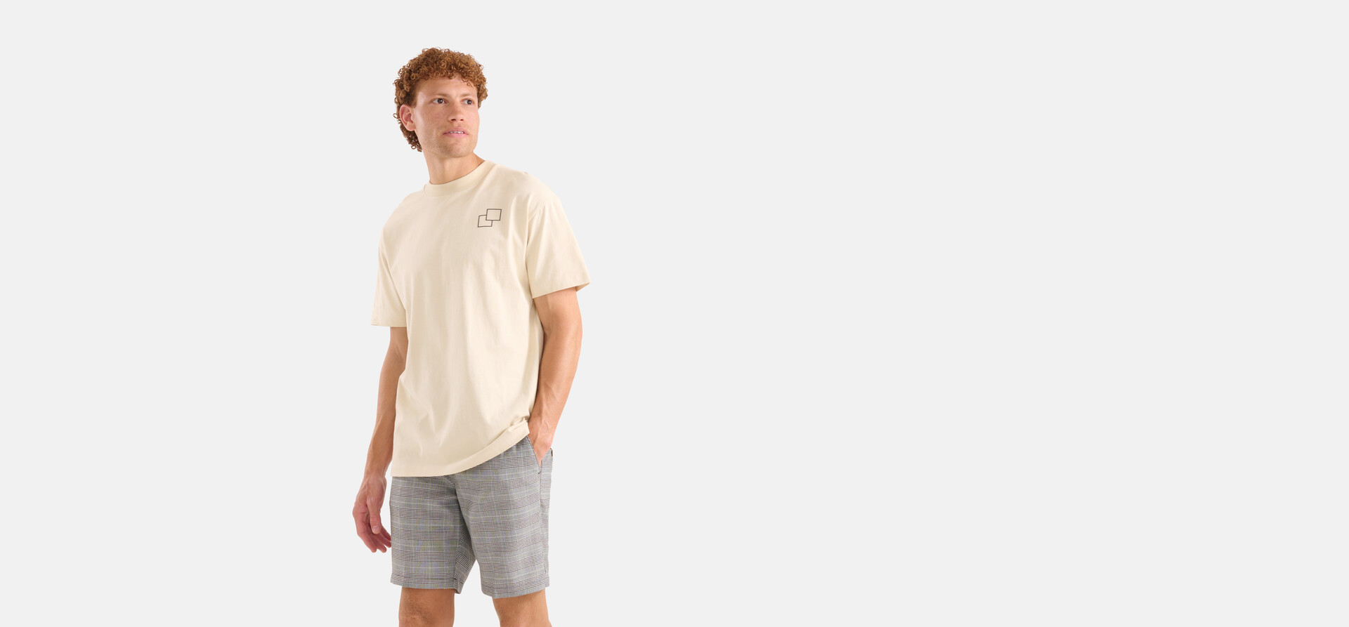 Stickerei-T-Shirt Beige SHOEBY MEN