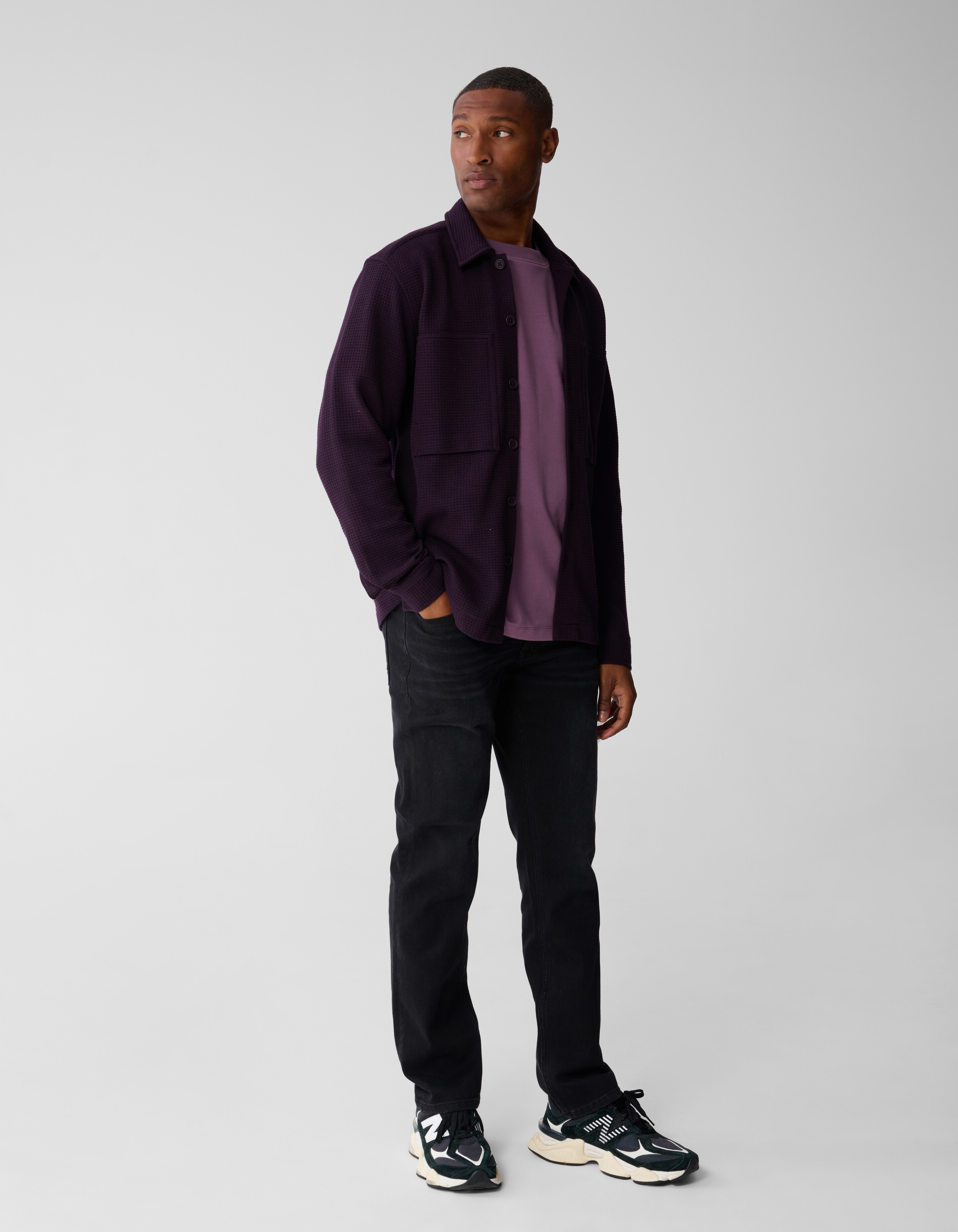 Waffle Overshirt Dunkelrot SHOEBY MEN