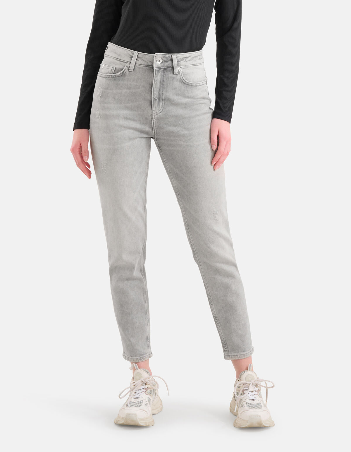 Tapered Fit Jeans Hellgrau SHOEBY WOMEN