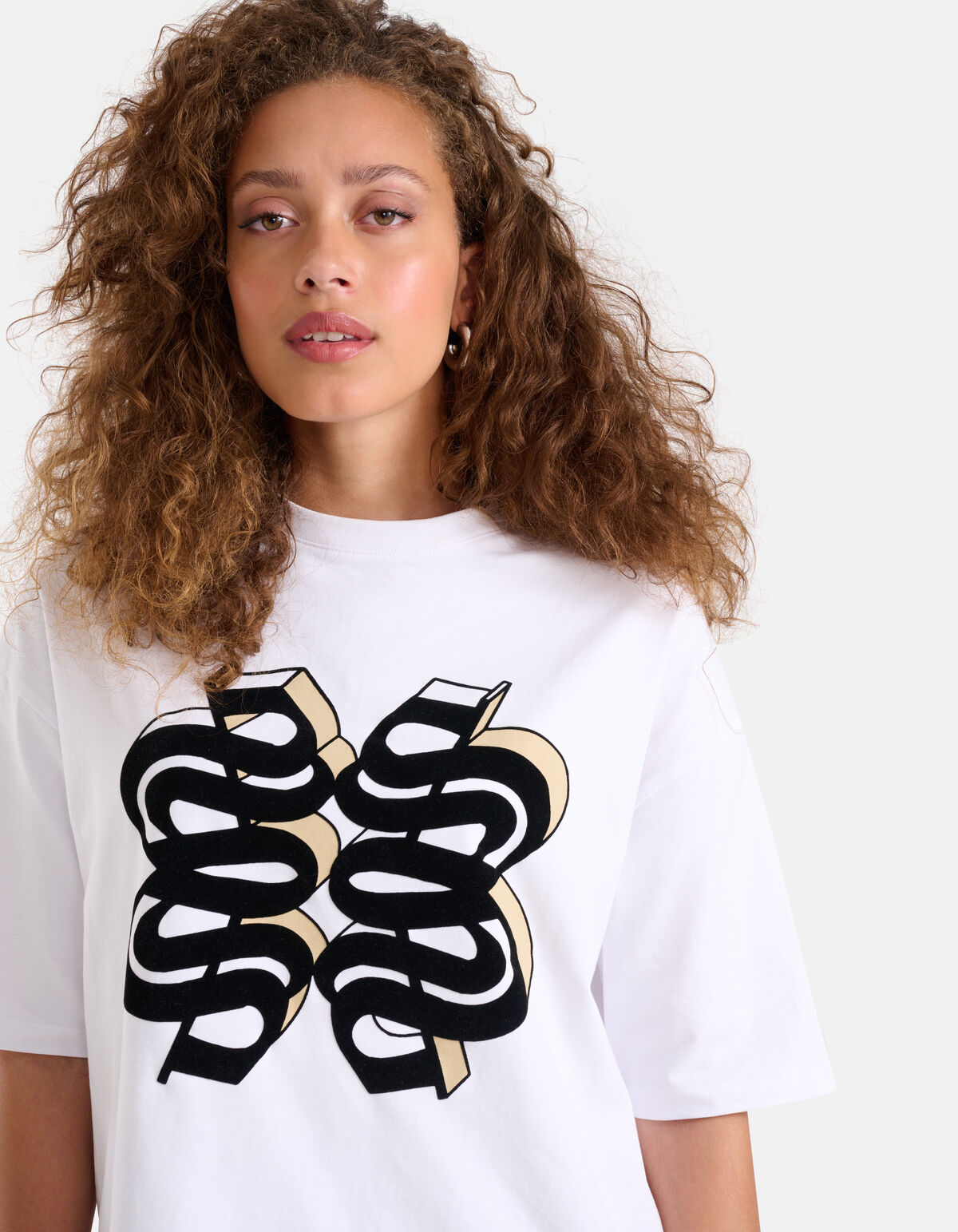 Samt Kunstwerk T-shirt Weiß SHOEBY WOMEN