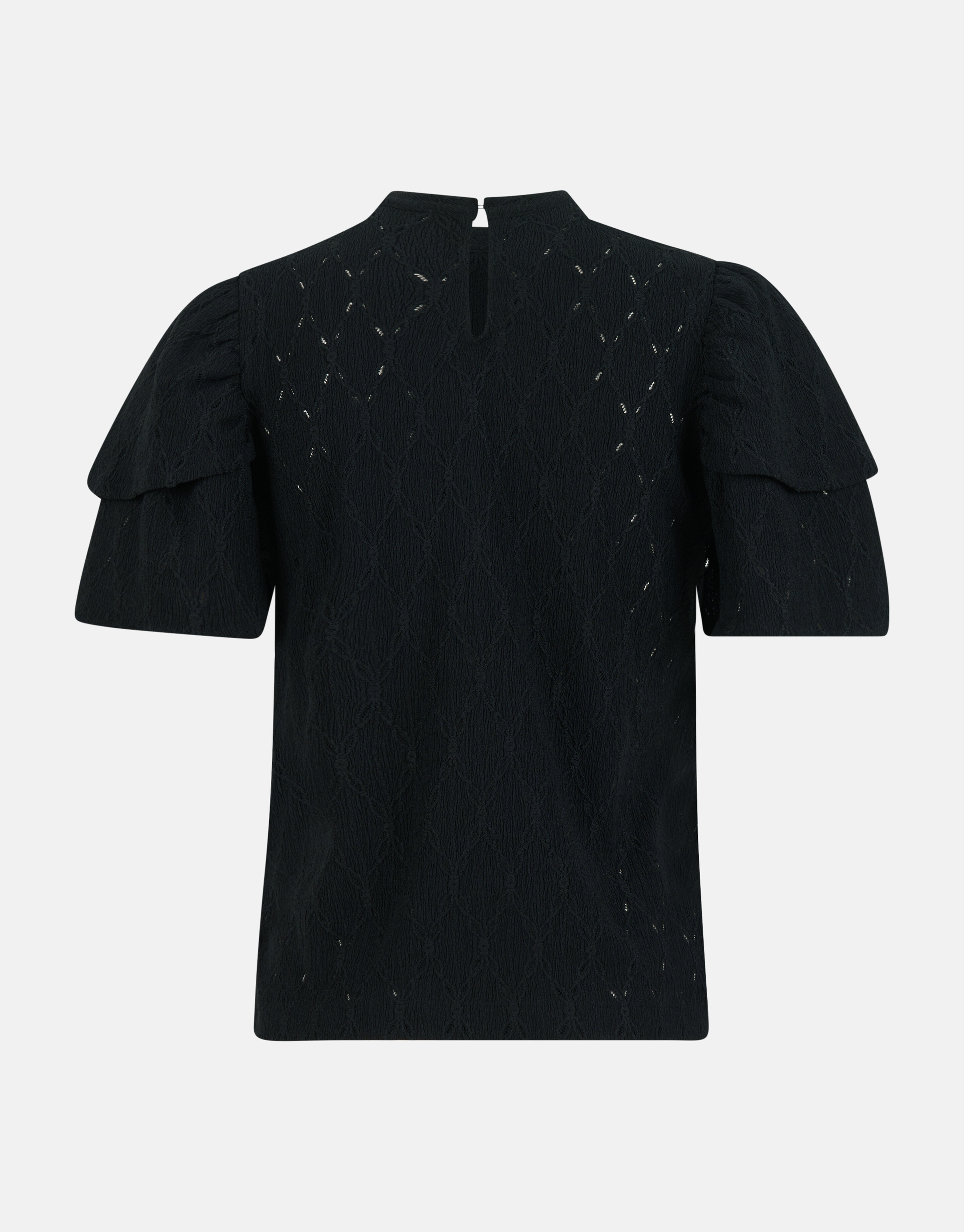Ajour Ruffle Top Schwarz SHOEBY WOMEN