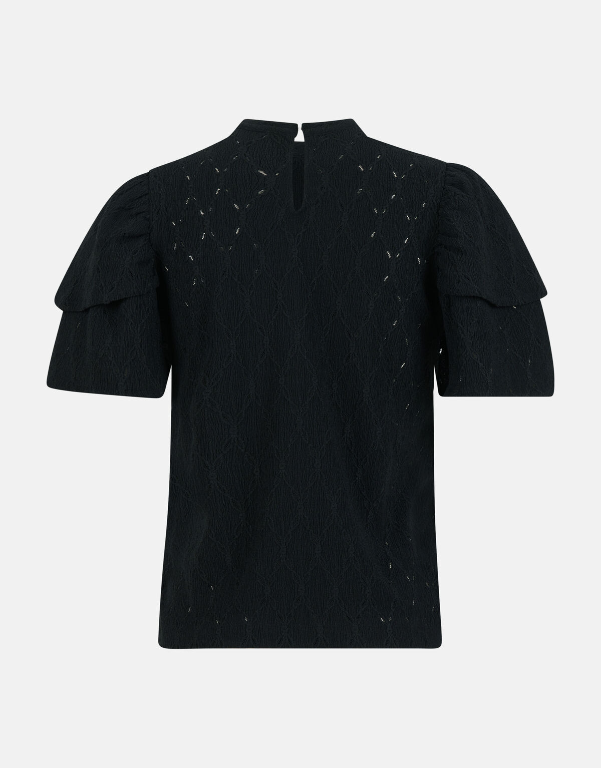 Ajour Ruffle Top Schwarz SHOEBY WOMEN