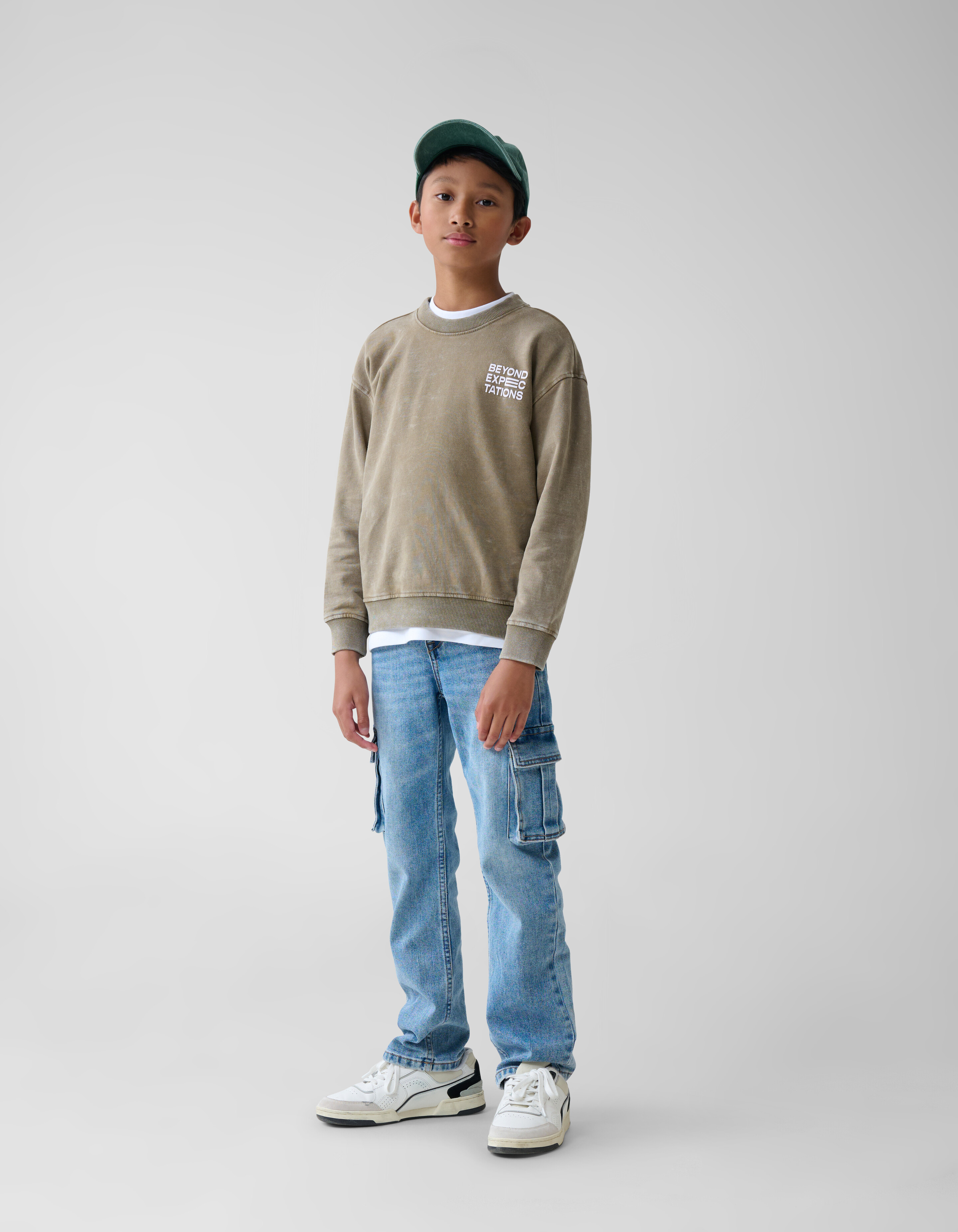 Washed Artwork Pullover Khaki SHOEBY BOYS
