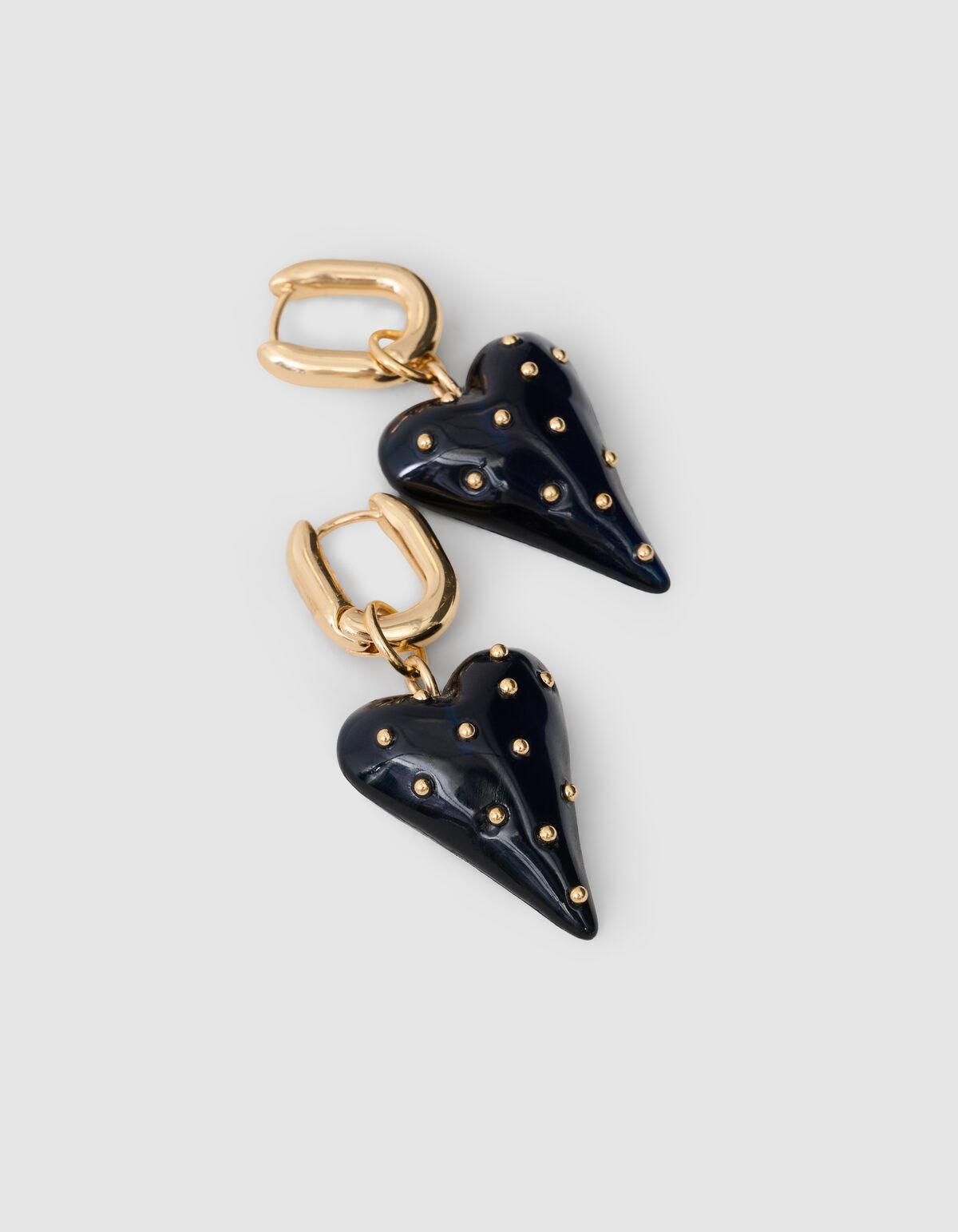 Gepunktete Herz-Ohrringe Dunkelblau SHOEBY ACCESSOIRES