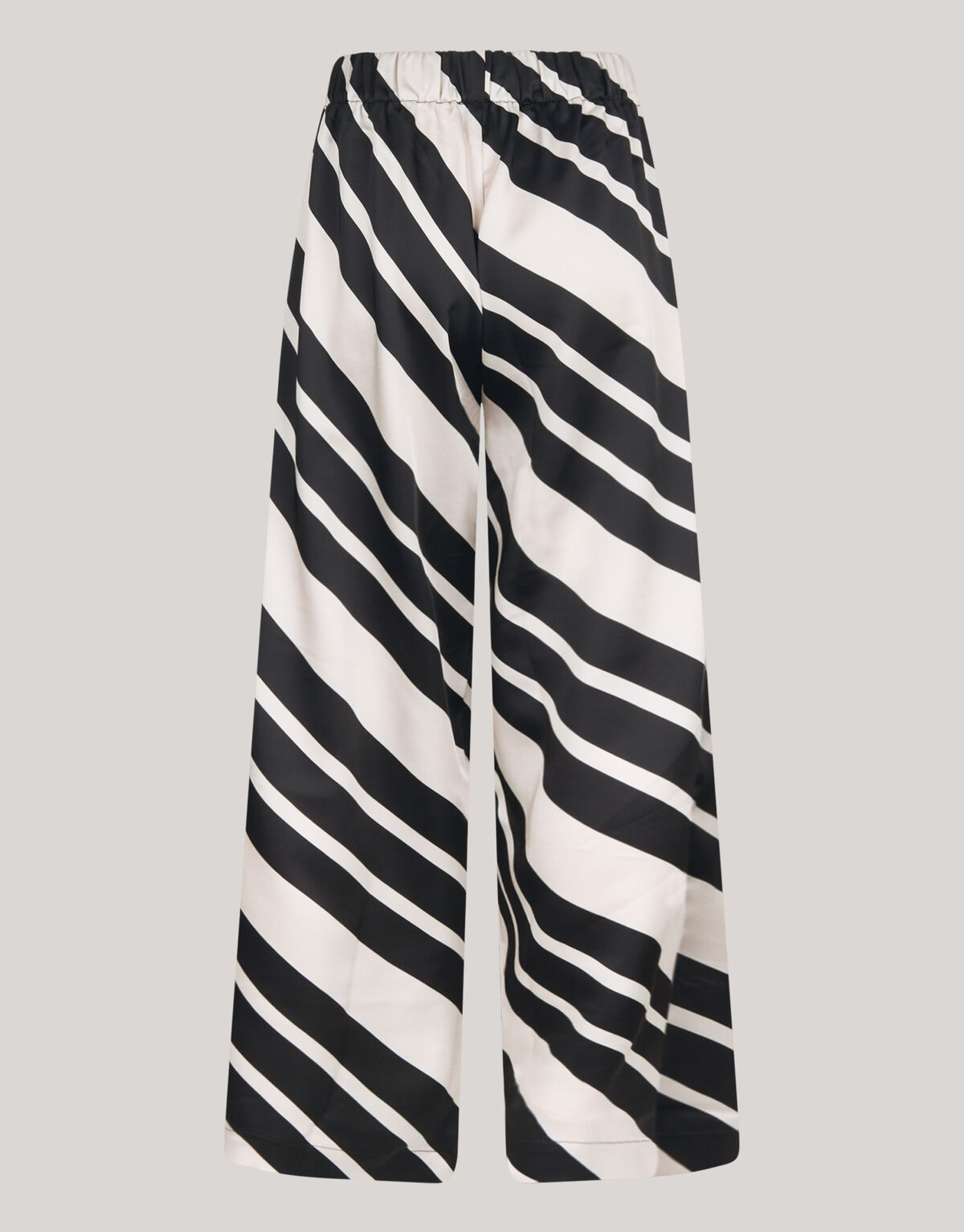Gestreepte Satijnen Palazzo Broek Zwart/Wit SHOEBY WOMEN