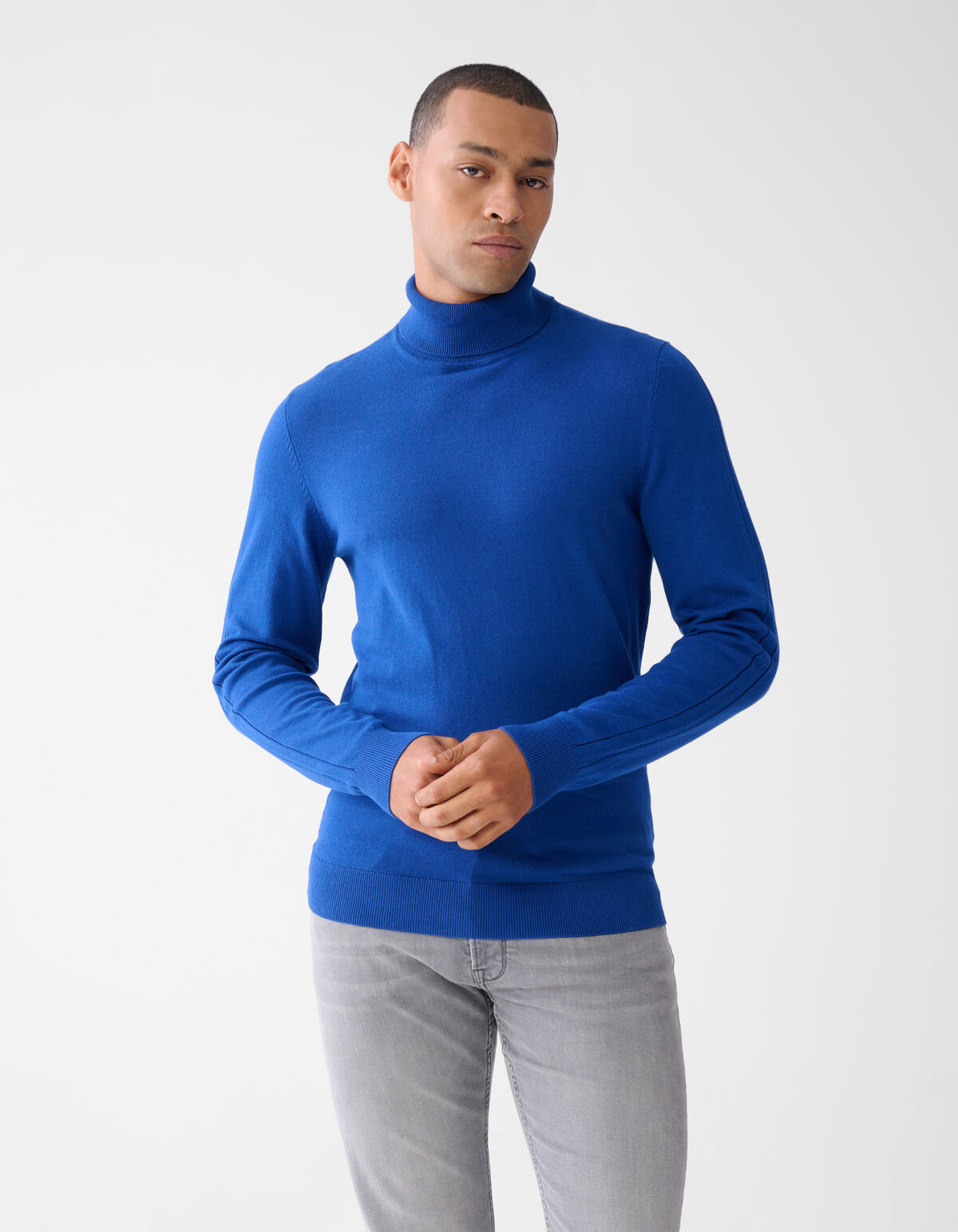 Basic Rollkragenpullover Blau SHOEBY MEN