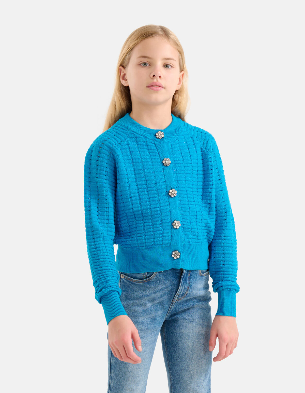 Weiche Strickjacke Blau SHOEBY GIRLS