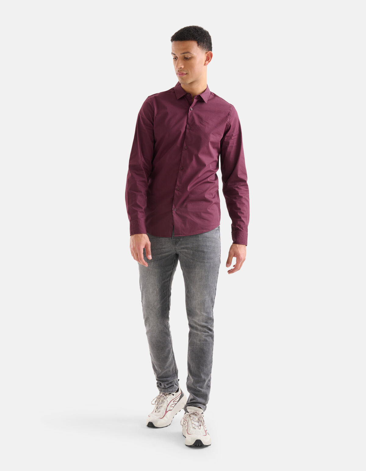 Diagonalhemd Dunkelrot SHOEBY MEN