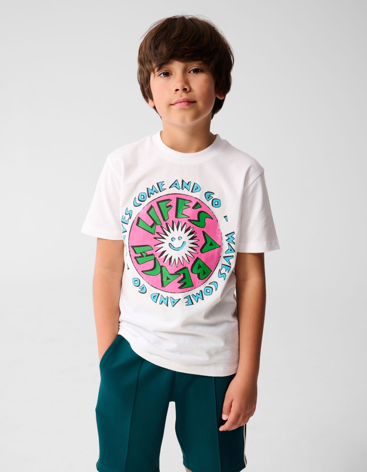 Strand Artwork T-shirt Weiß SHOEBY BOYS