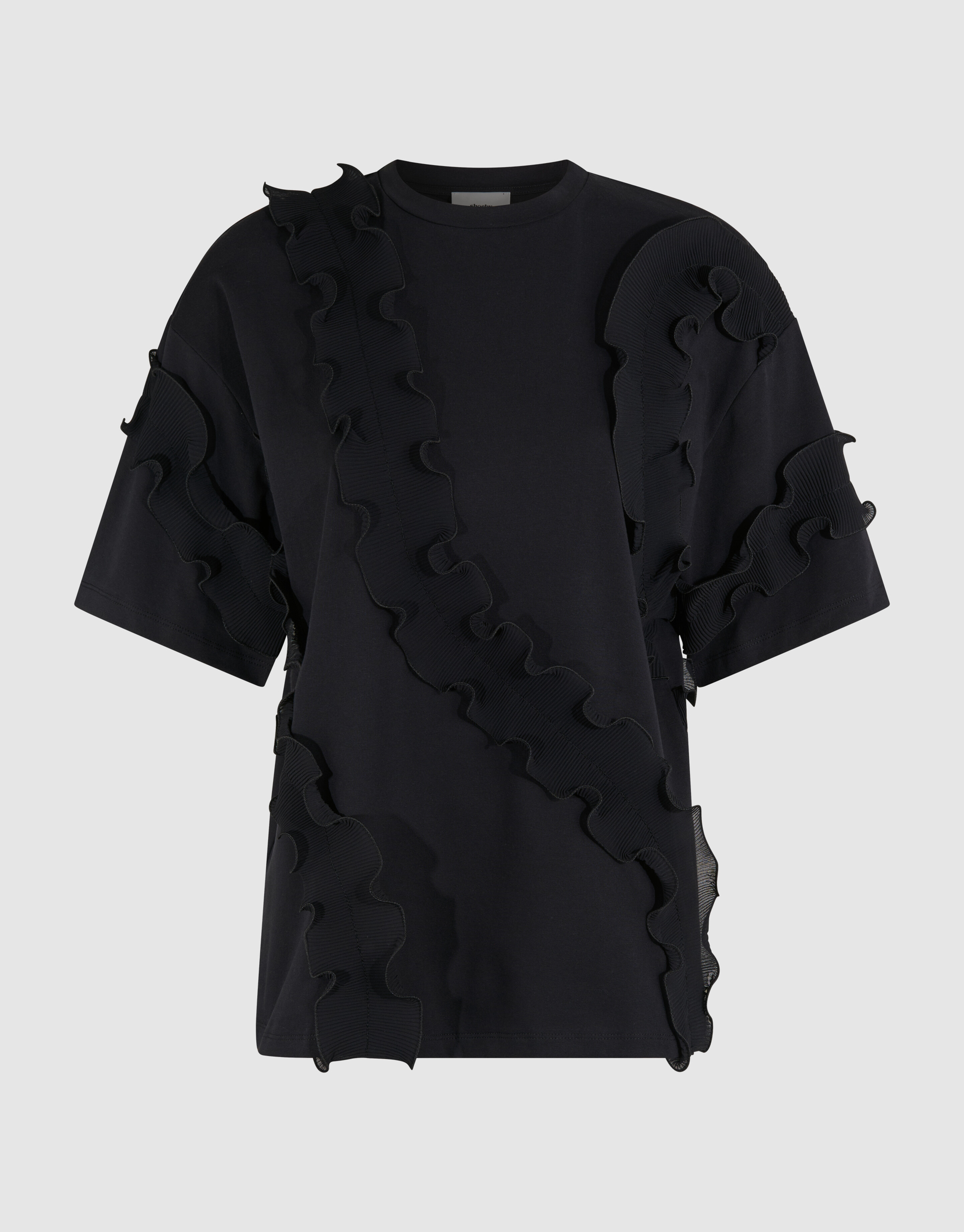 Rüschen-T-Shirt Schwarz SHOEBY WOMEN