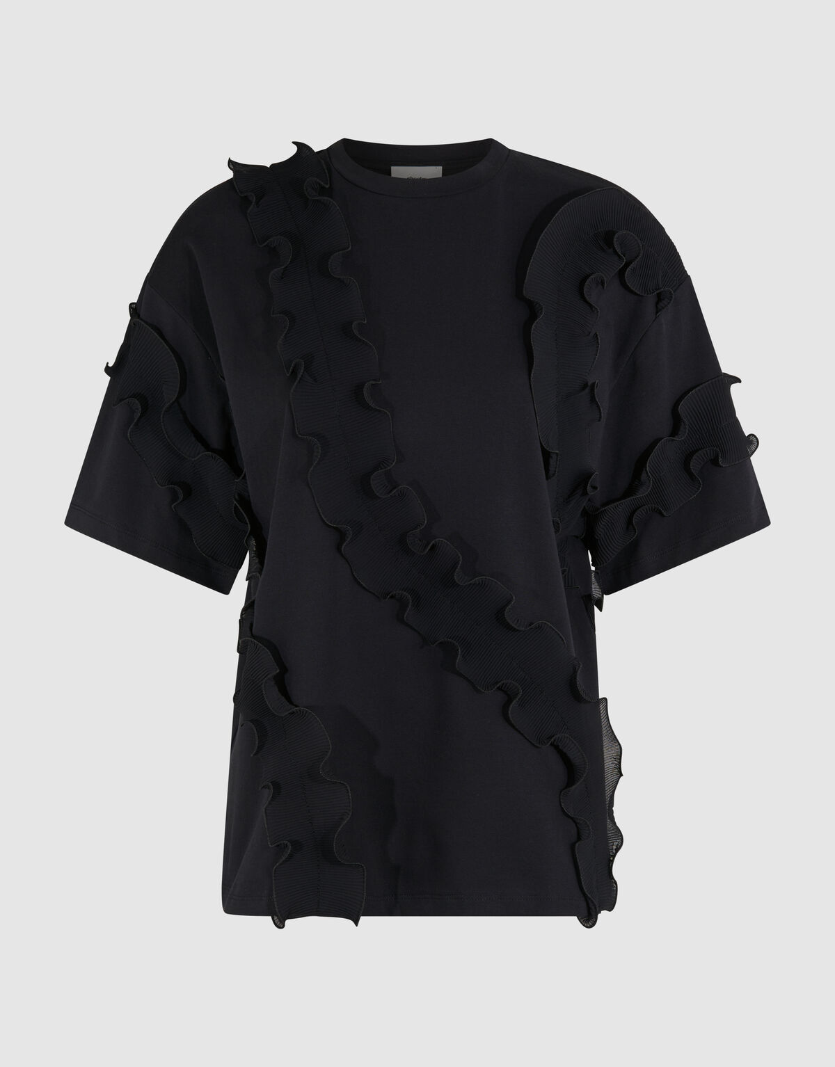 Rüschen-T-Shirt Schwarz SHOEBY WOMEN