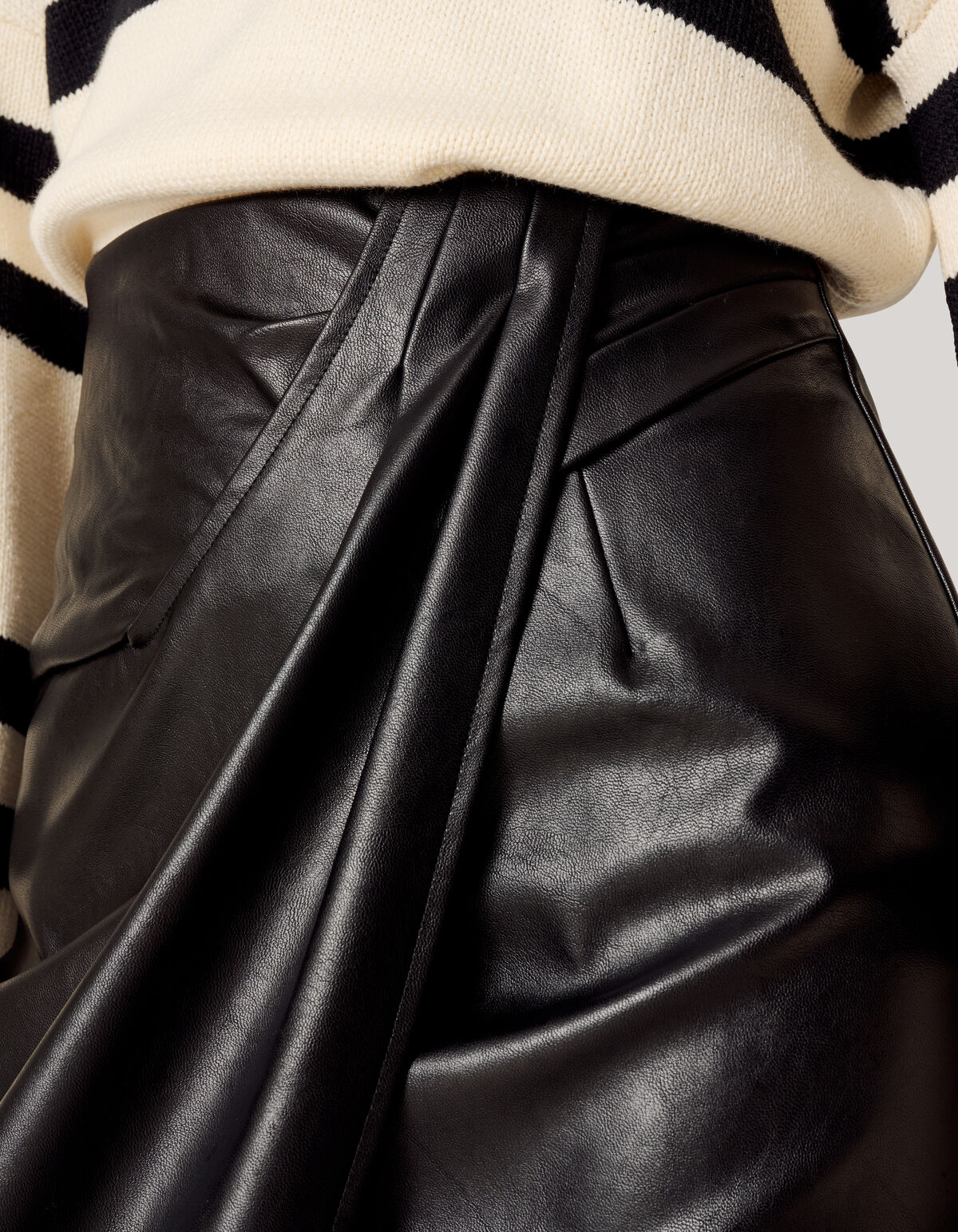 Veganer Leder Midirock Schwarz SHOEBY WOMEN