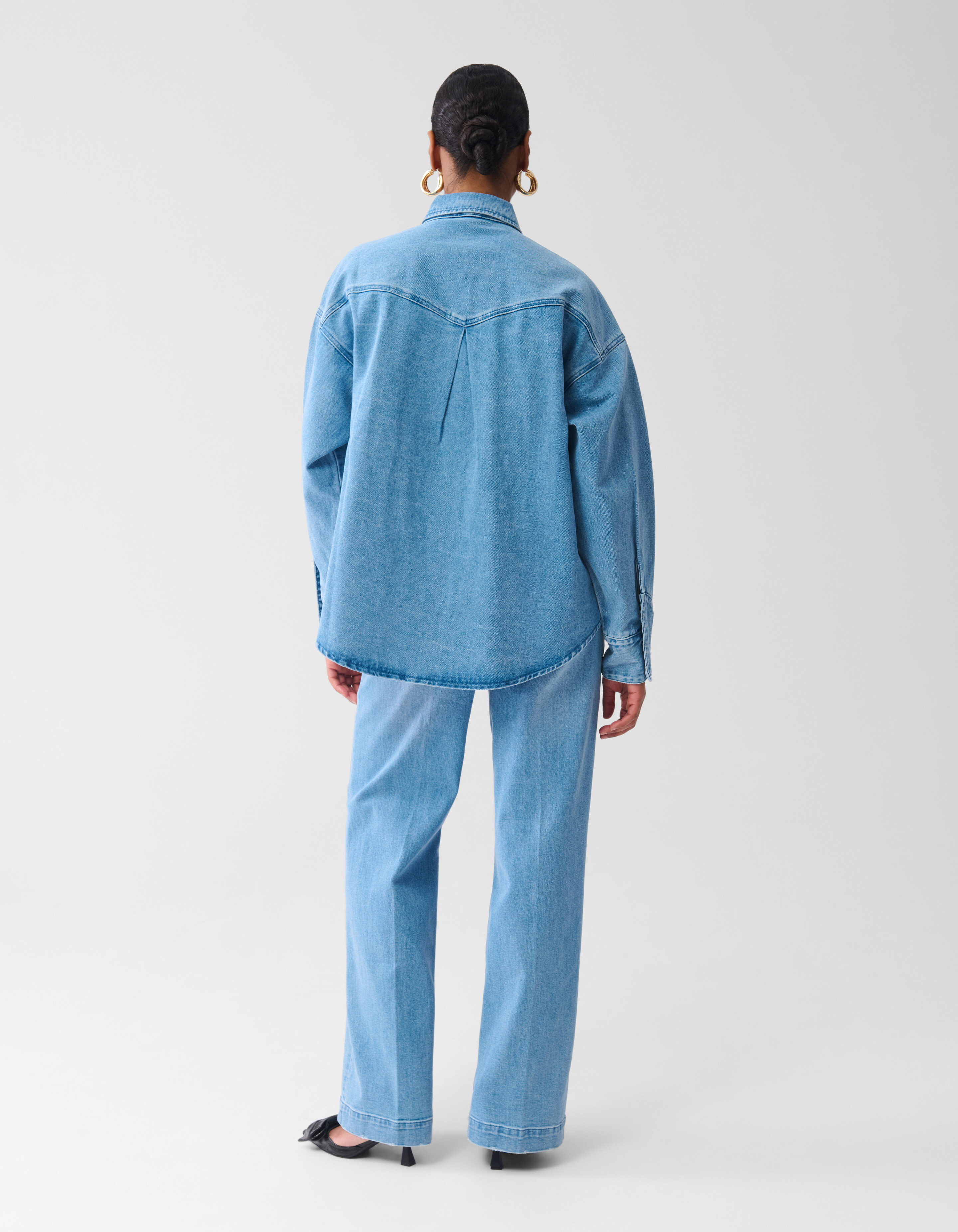 Übergroße Denim-Bluse Mediumstone von Fred SHOEBY WOMEN