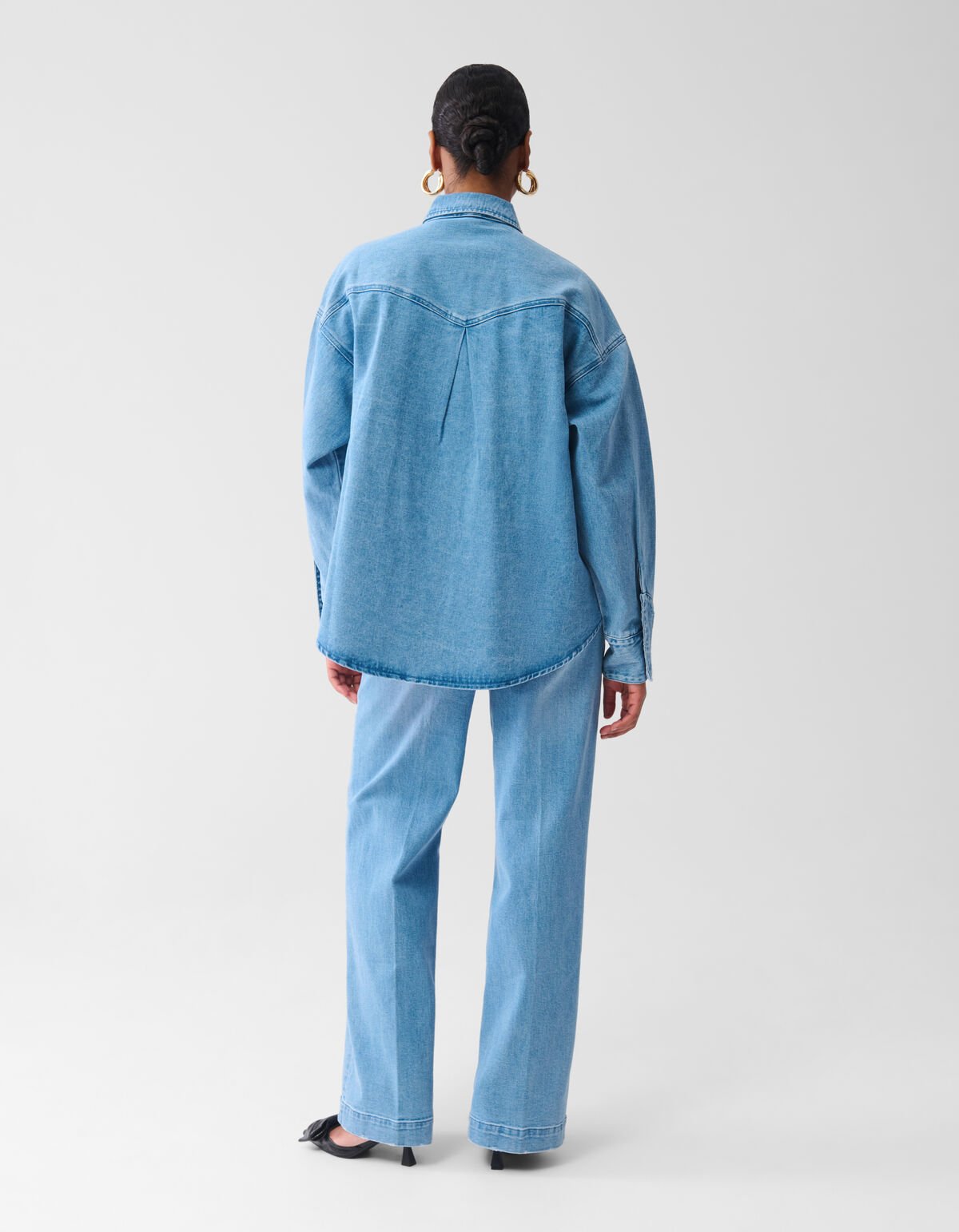 Übergroße Denim-Bluse Mediumstone von Fred SHOEBY WOMEN