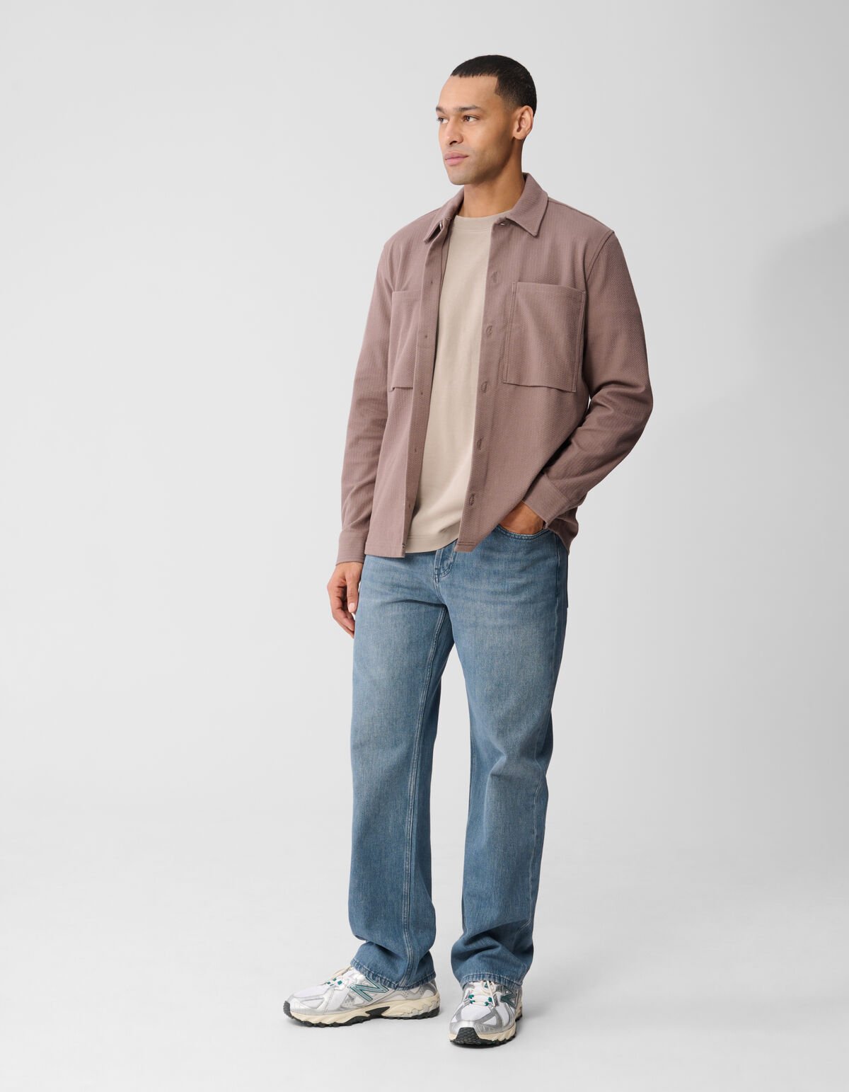 Strukturiertes Overshirt Hellbraun SHOEBY MEN