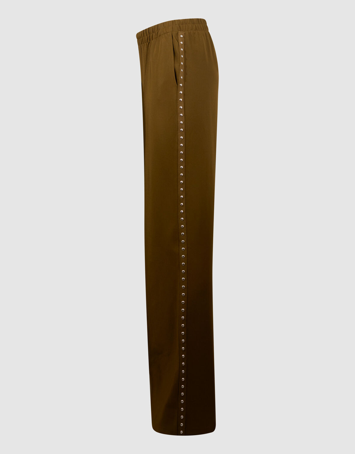 Hose mit weitem Bein und Nietenband in Khaki SHOEBY WOMEN