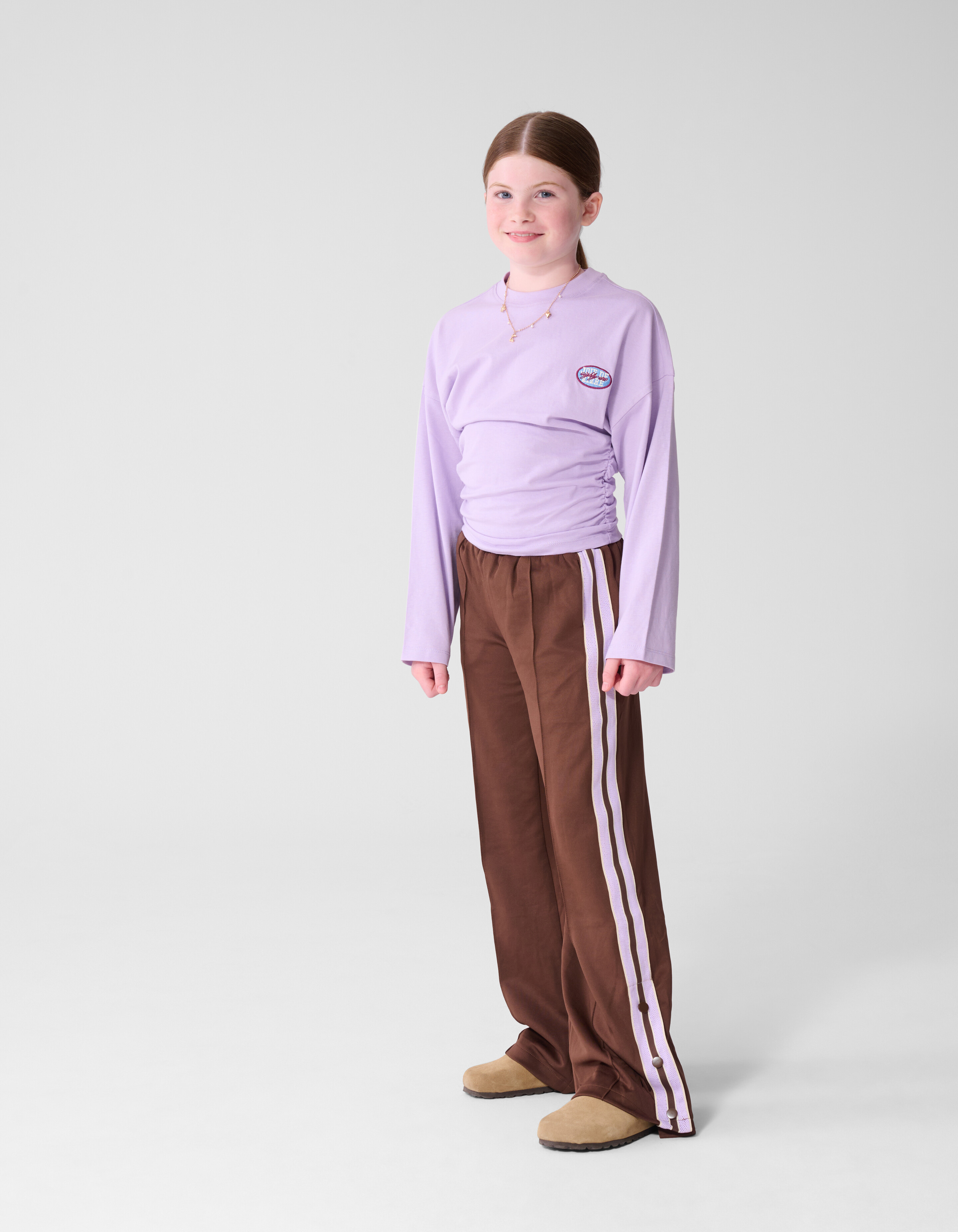 Lila Langarmshirt mit Raffungen SHOEBY GIRLS