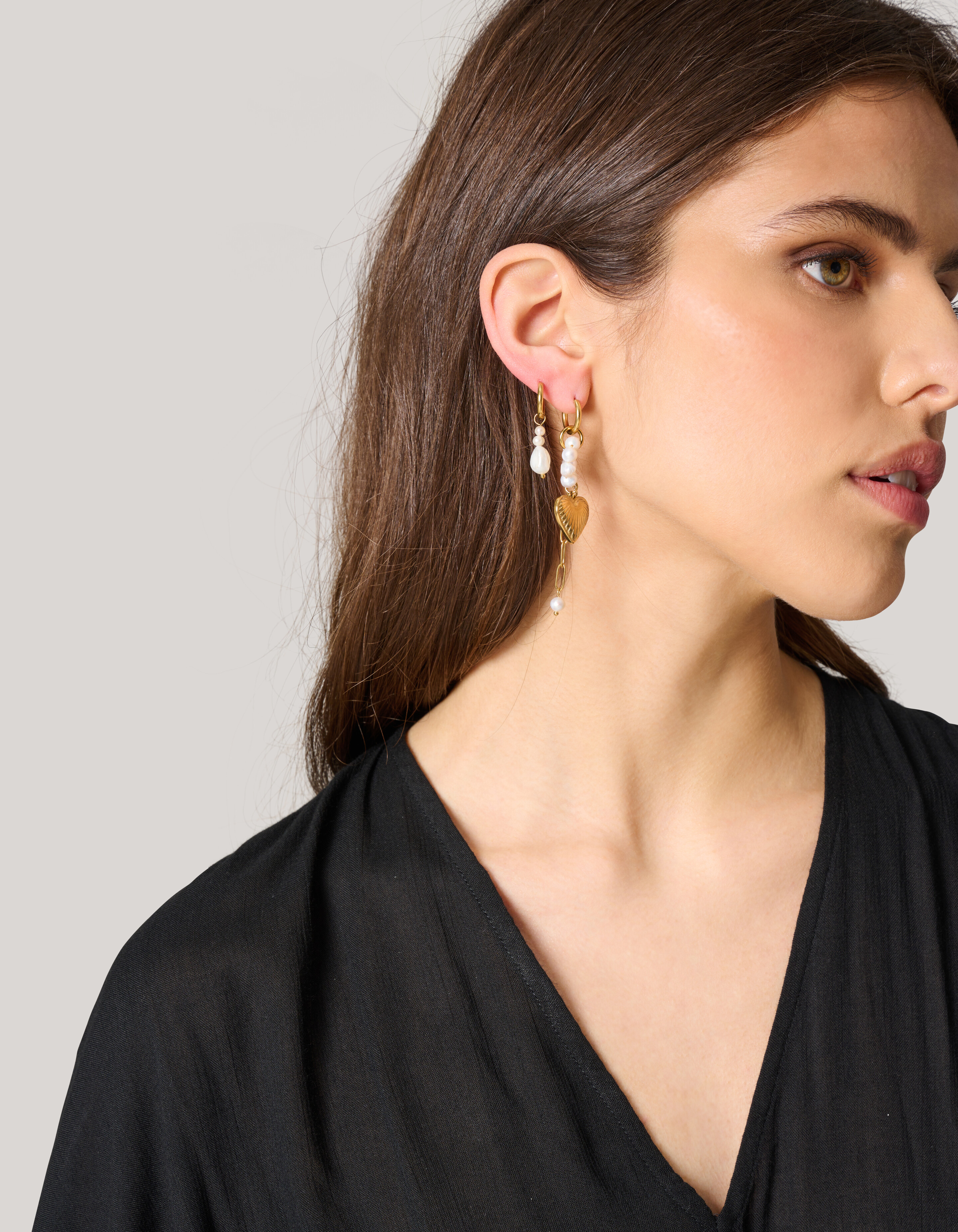 Perlenohrringe Gold SHOEBY ACCESSOIRES