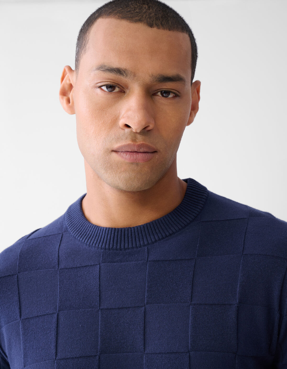 Struktur Pullover Dunkelblau SHOEBY MEN