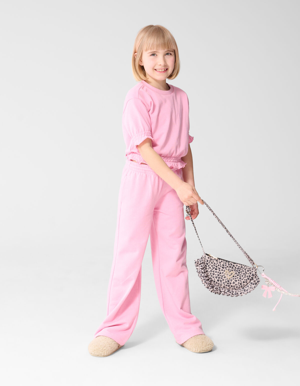 R&uuml;schen-Sweatshirt Hellrosa SHOEBY GIRLS