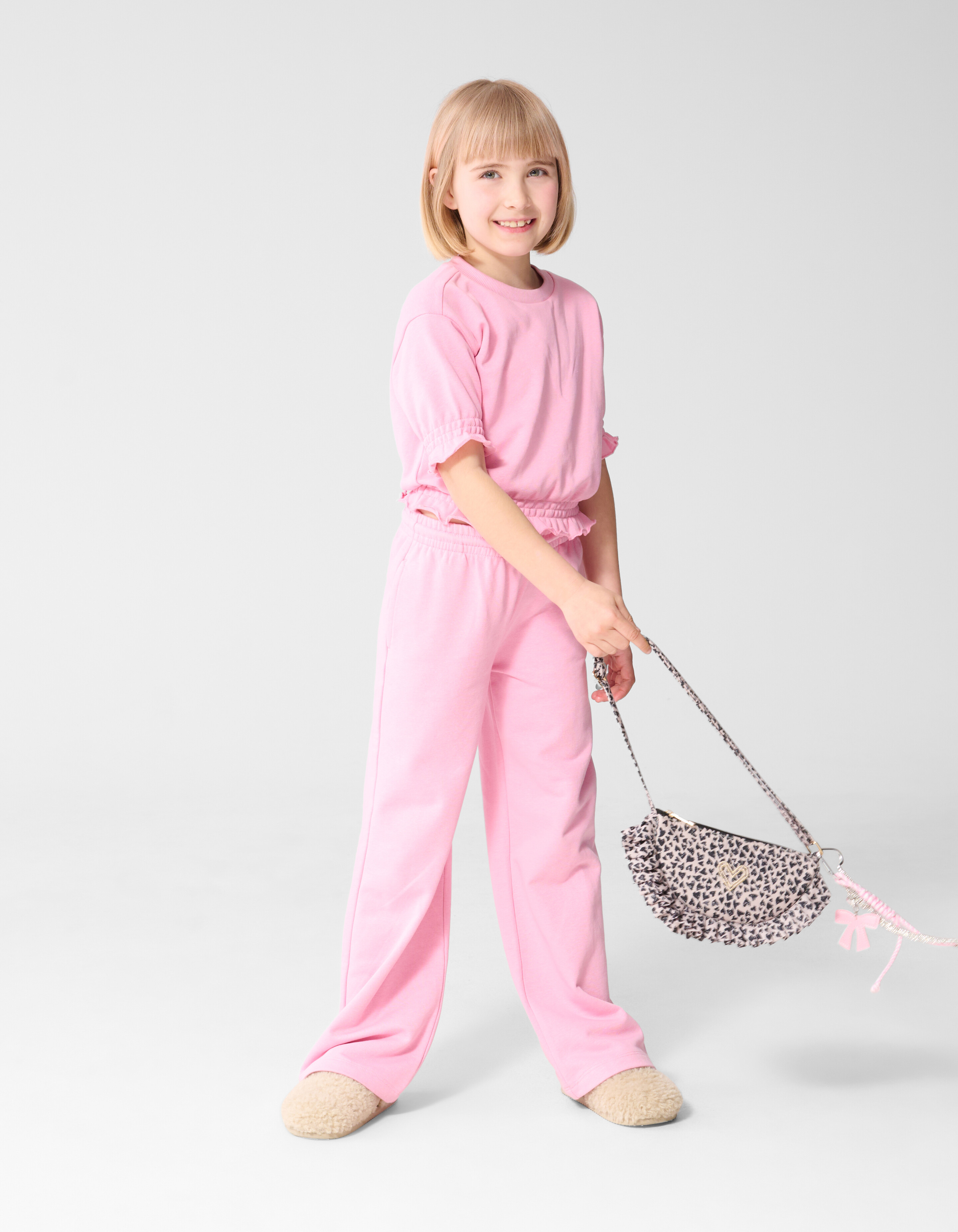 R&uuml;schen-Sweatshirt Hellrosa SHOEBY GIRLS