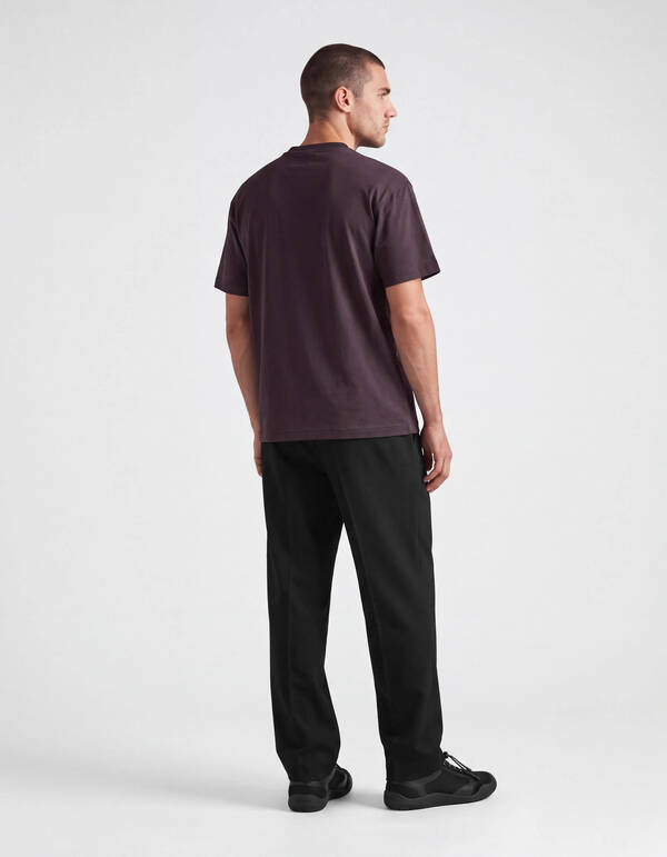 Crinkle Print T-Shirt Dunkellila SHOEBY MEN