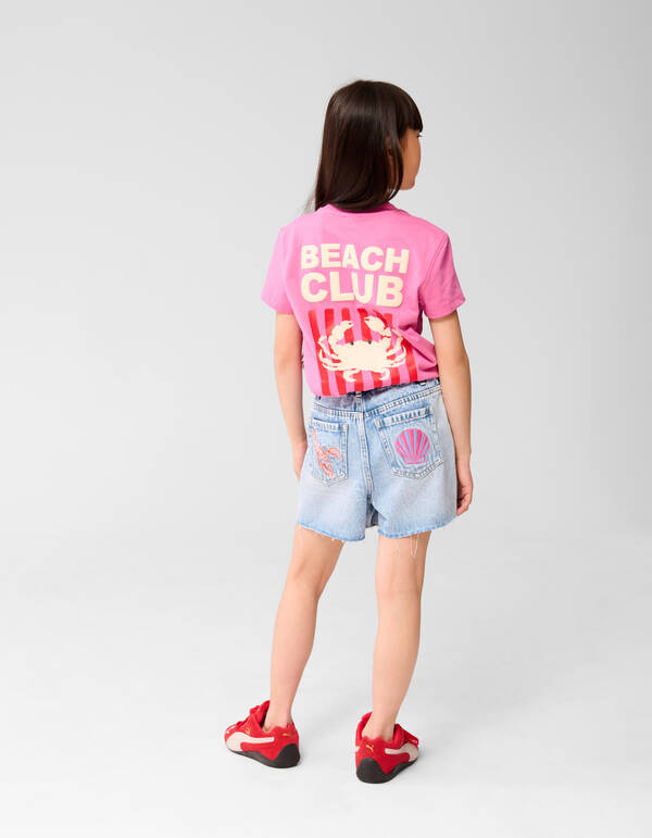 Beach Club Artwork T-shirt Rosa SHOEBY GIRLS