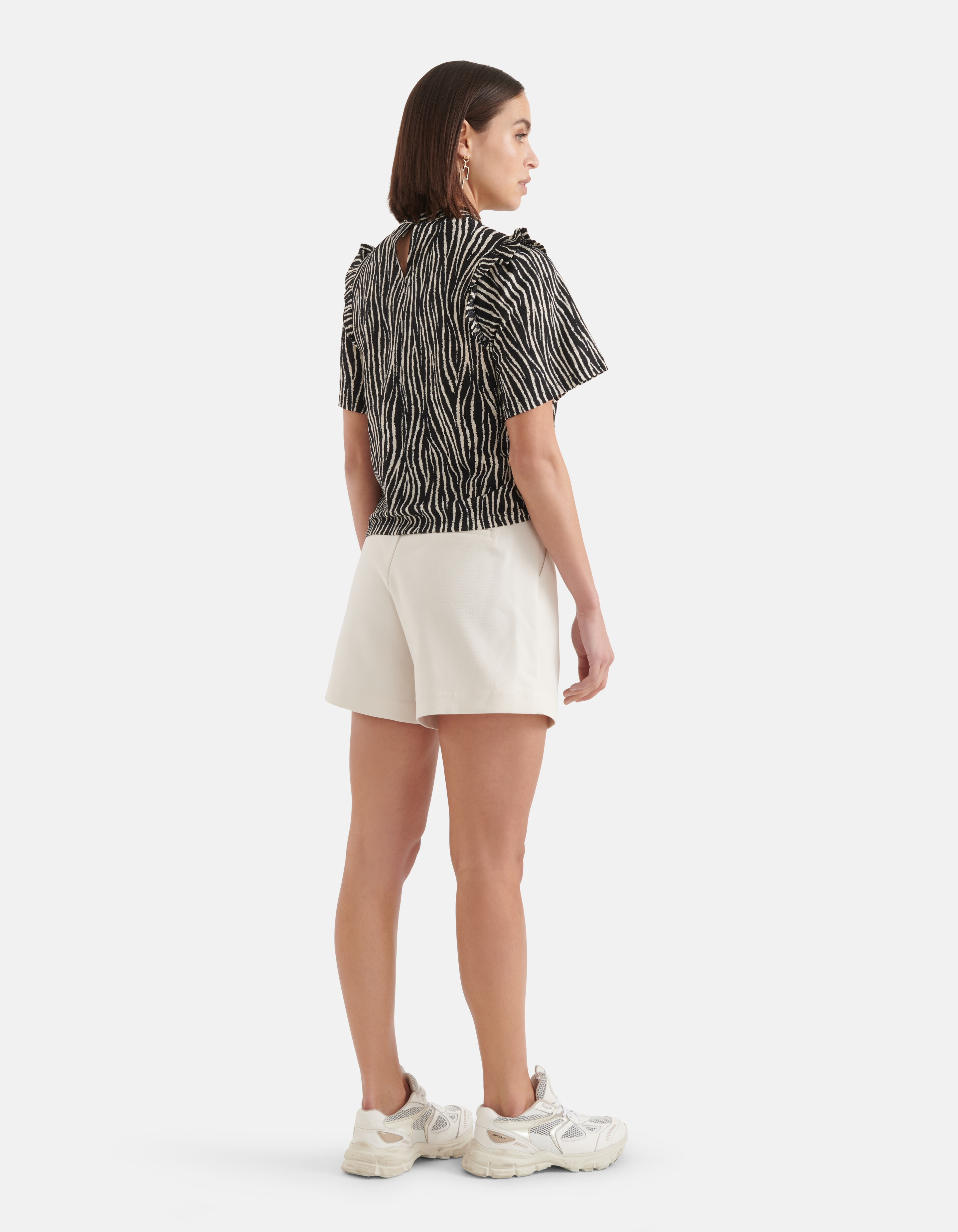 Zebra Crinkle Top Schwarz SHOEBY WOMEN