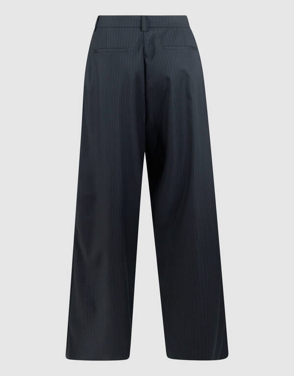Nadelstreifen-Hose mit weitem Bein, dunkelblau SHOEBY WOMEN