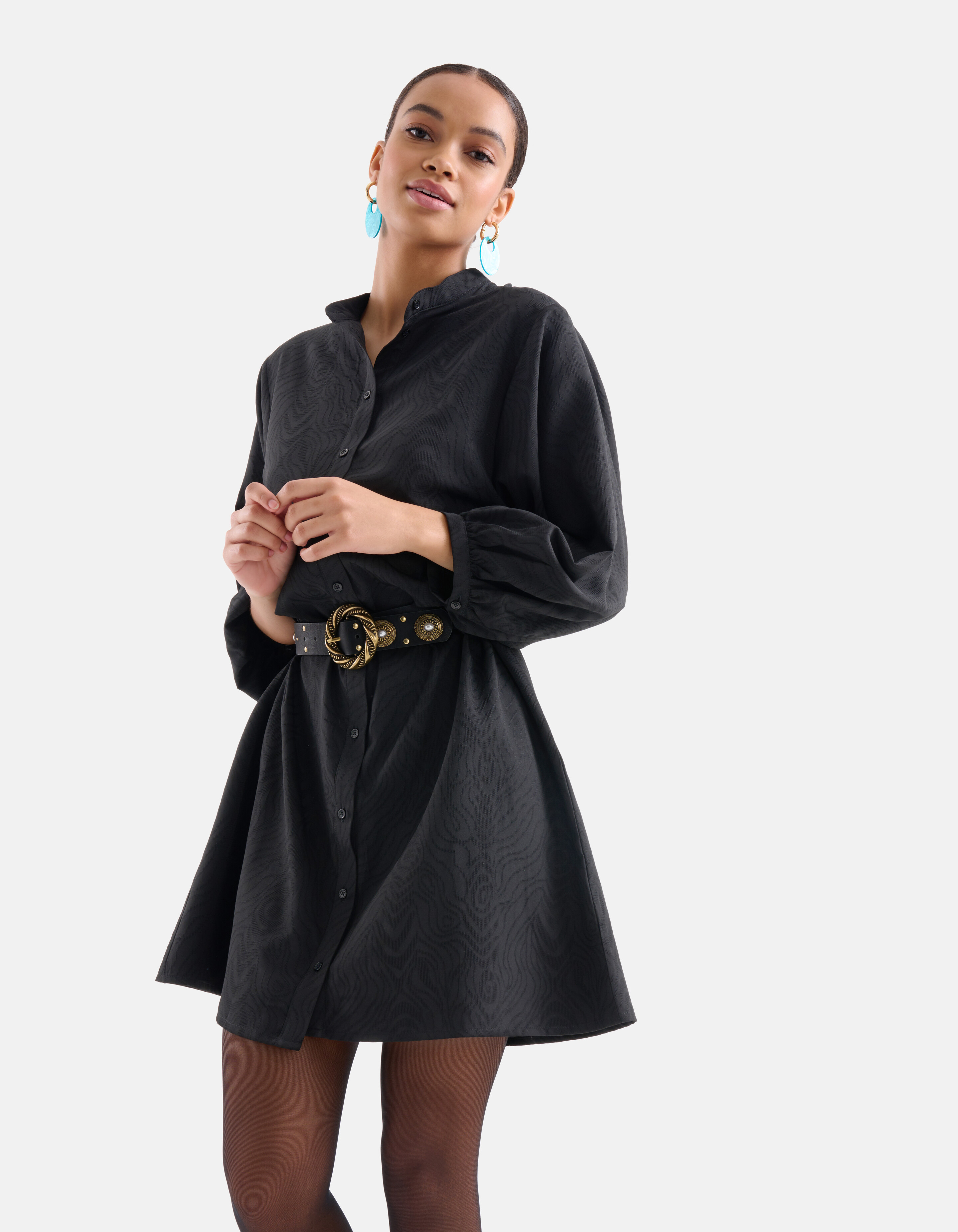 Jacquard-Kleid Schwarz SHOEBY WOMEN