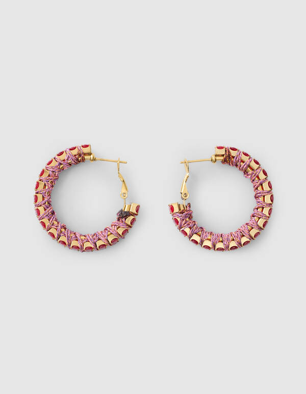 Strass-Creolen Gold/Rot SHOEBY ACCESSOIRES