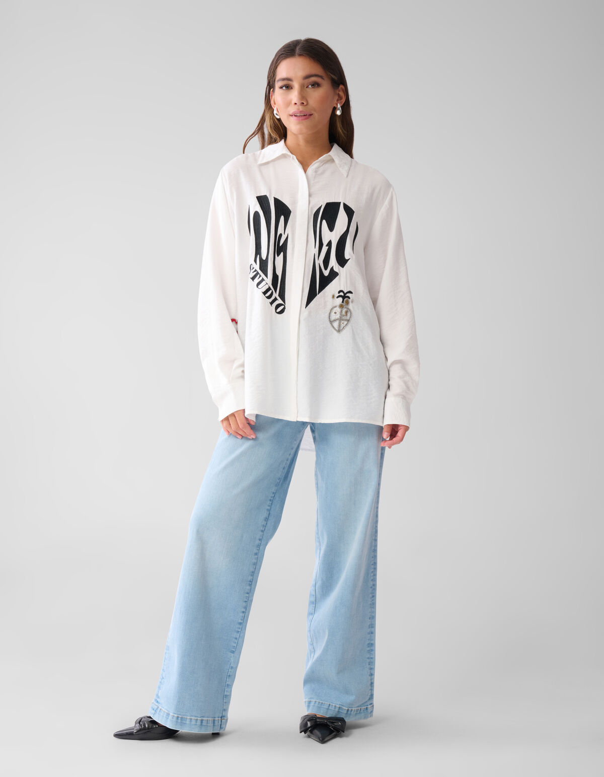 Creative Embro Bluse Gebroken Wit SHOEBY WOMEN