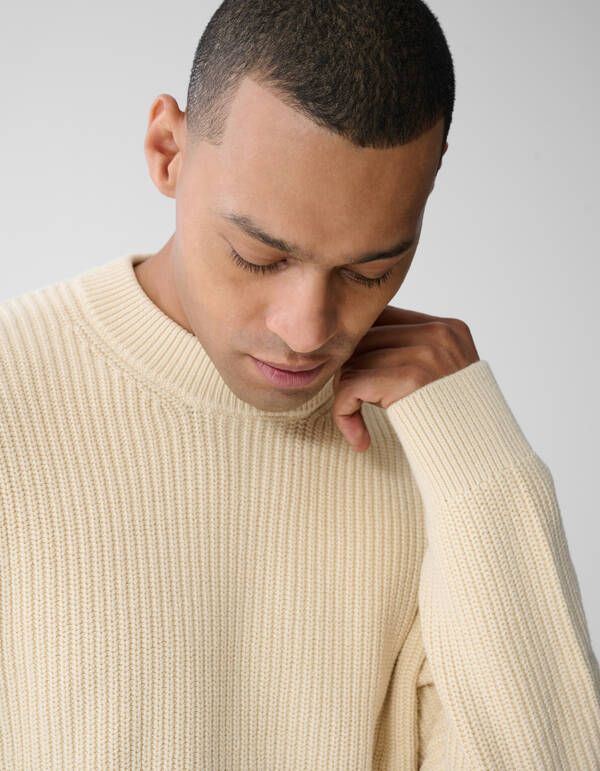 Rundhals-Strickpullover Sand SHOEBY MEN