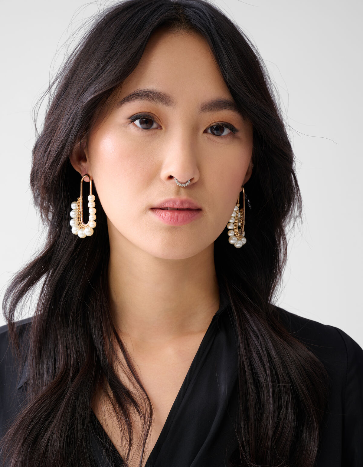 Ovale Perlenohrringe Gold SHOEBY ACCESSOIRES