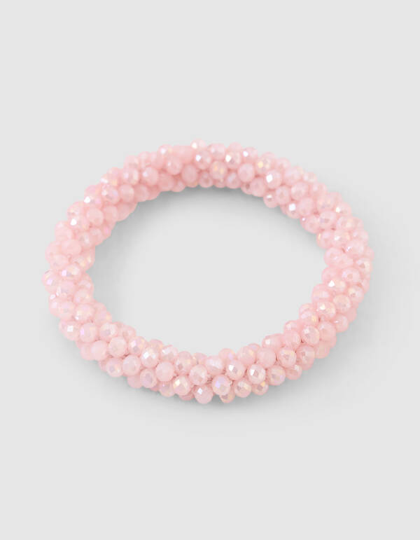 Beaded Haarelastiek Lichtroze SHOEBY ACCESSOIRES