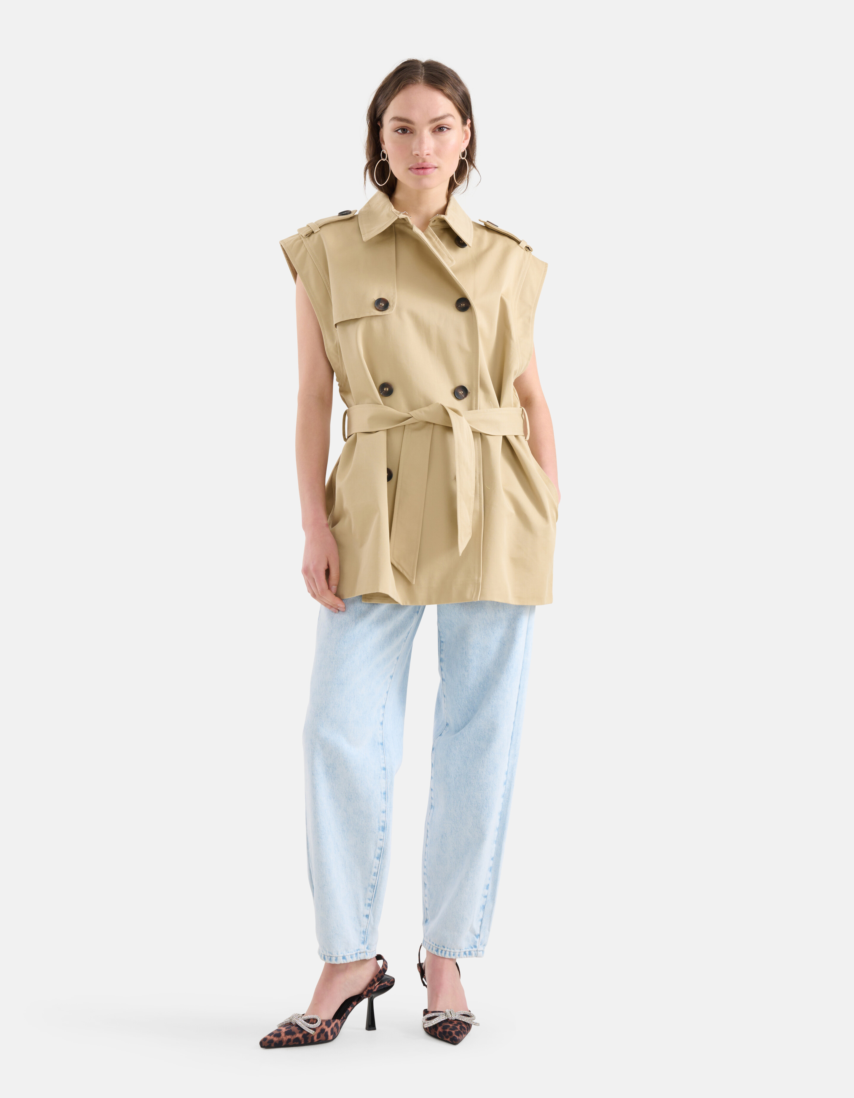 Ärmelloser Trenchcoat Beige SHOEBY WOMEN
