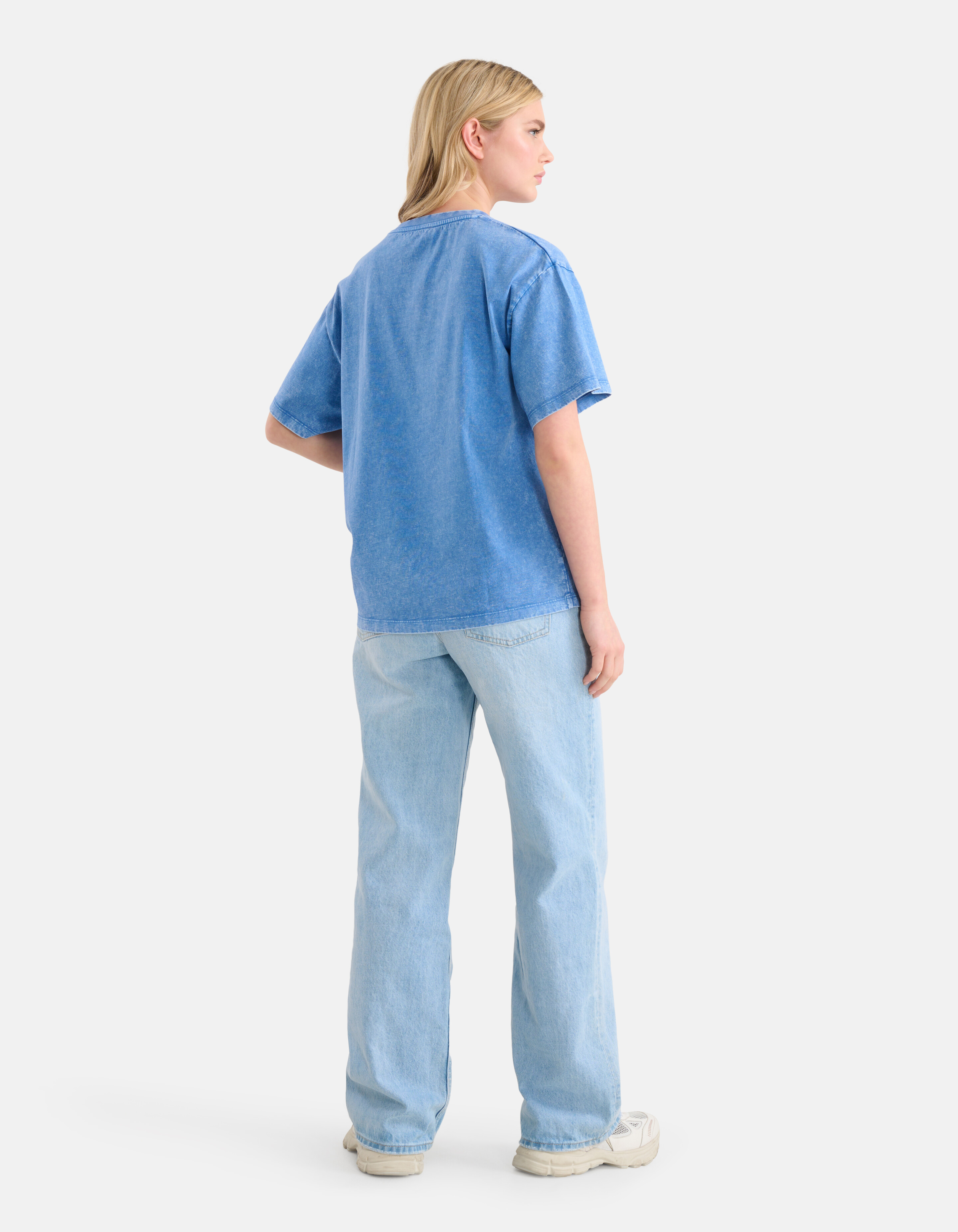 Washed Artwork T-shirt Blauw SHOEBY WOMEN