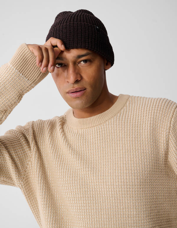 Gestrickte Mütze Dunkelbraun SHOEBY ACCESSOIRES