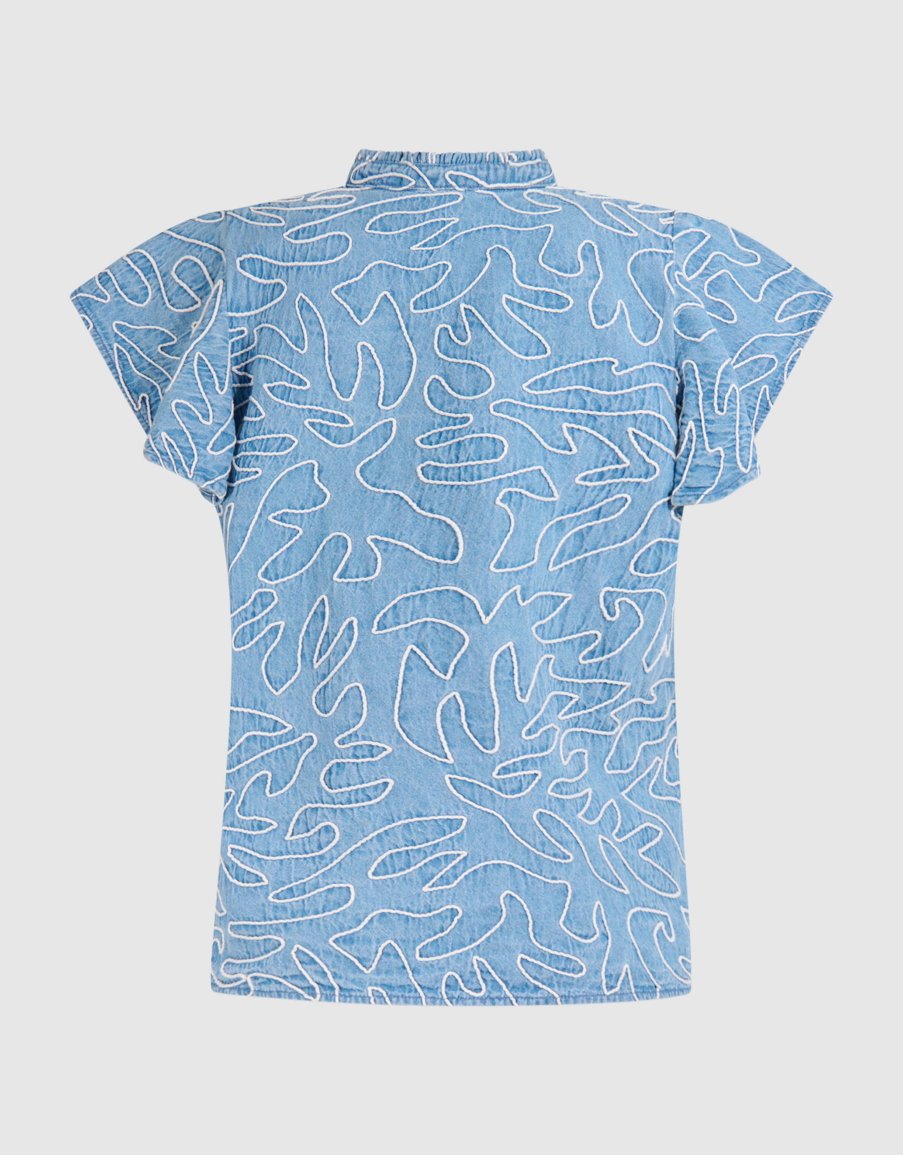 Denim Ruffle Cord Top Blau SHOEBY WOMEN
