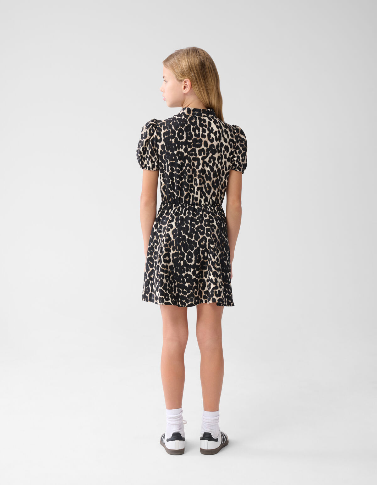 Bedrucktes Leopardenkleid Hellbraun SHOEBY GIRLS