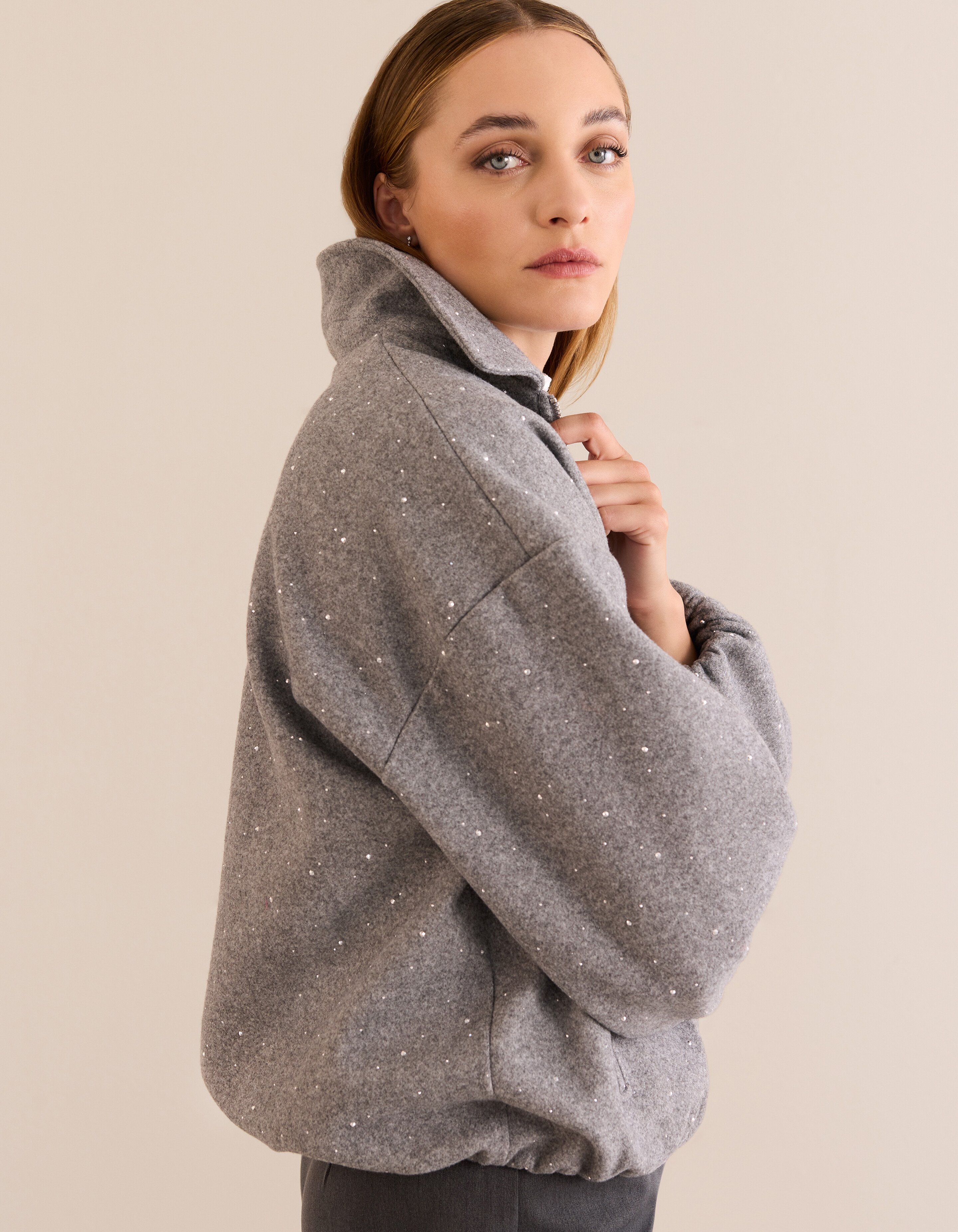 Strass-Bomber Jack Grau von Mieke SHOEBY WOMEN