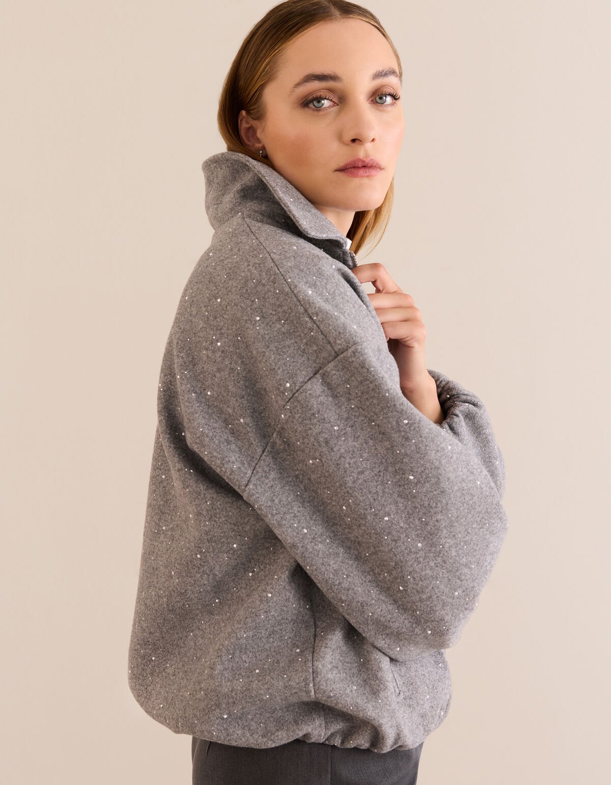 Strass-Bomber Jack Grau von Mieke SHOEBY WOMEN