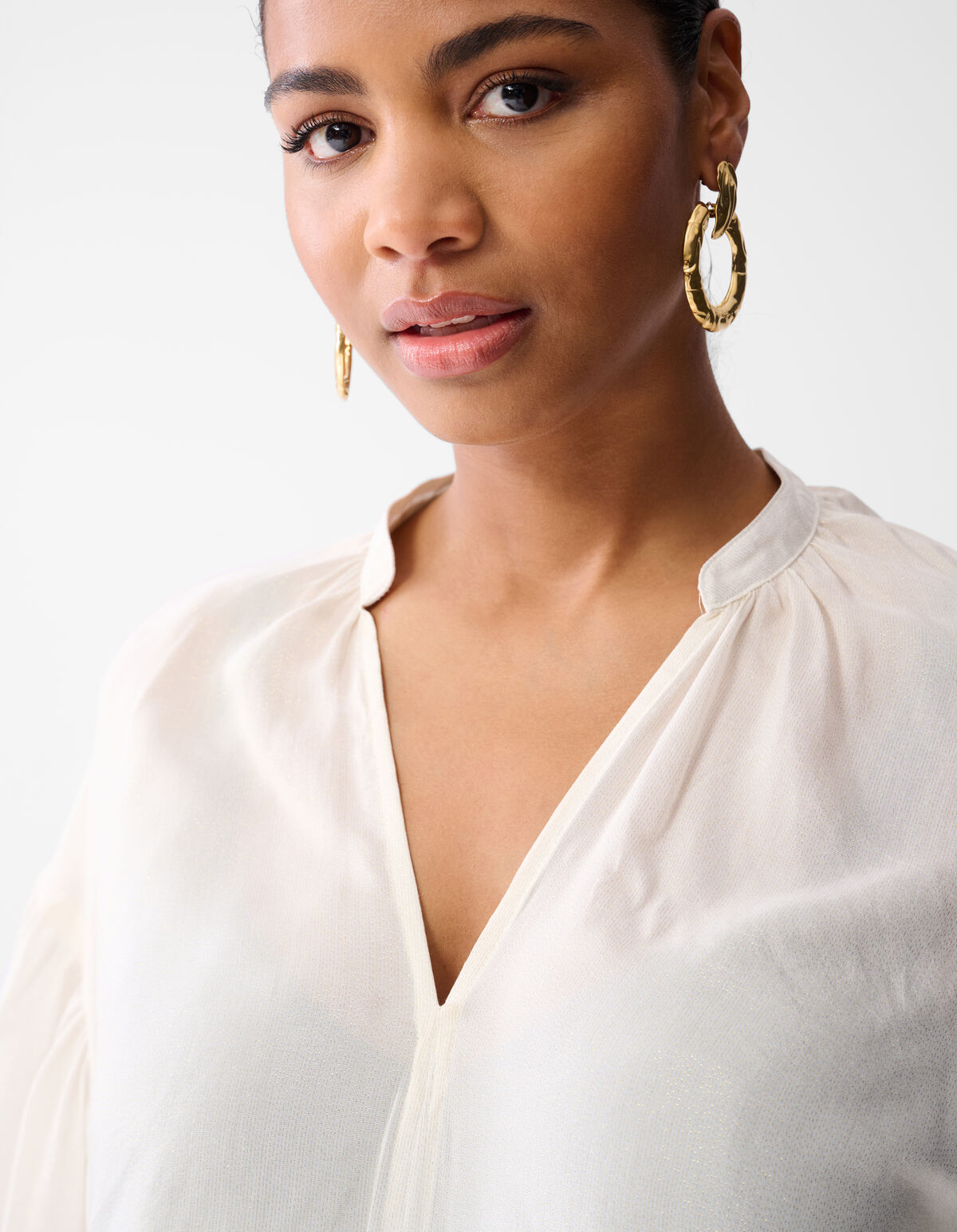 Glänzende Bluse Off White SHOEBY WOMEN