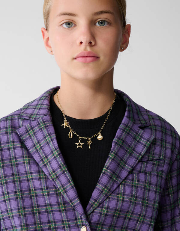 Cropped Karo-Blazer Lila SHOEBY GIRLS