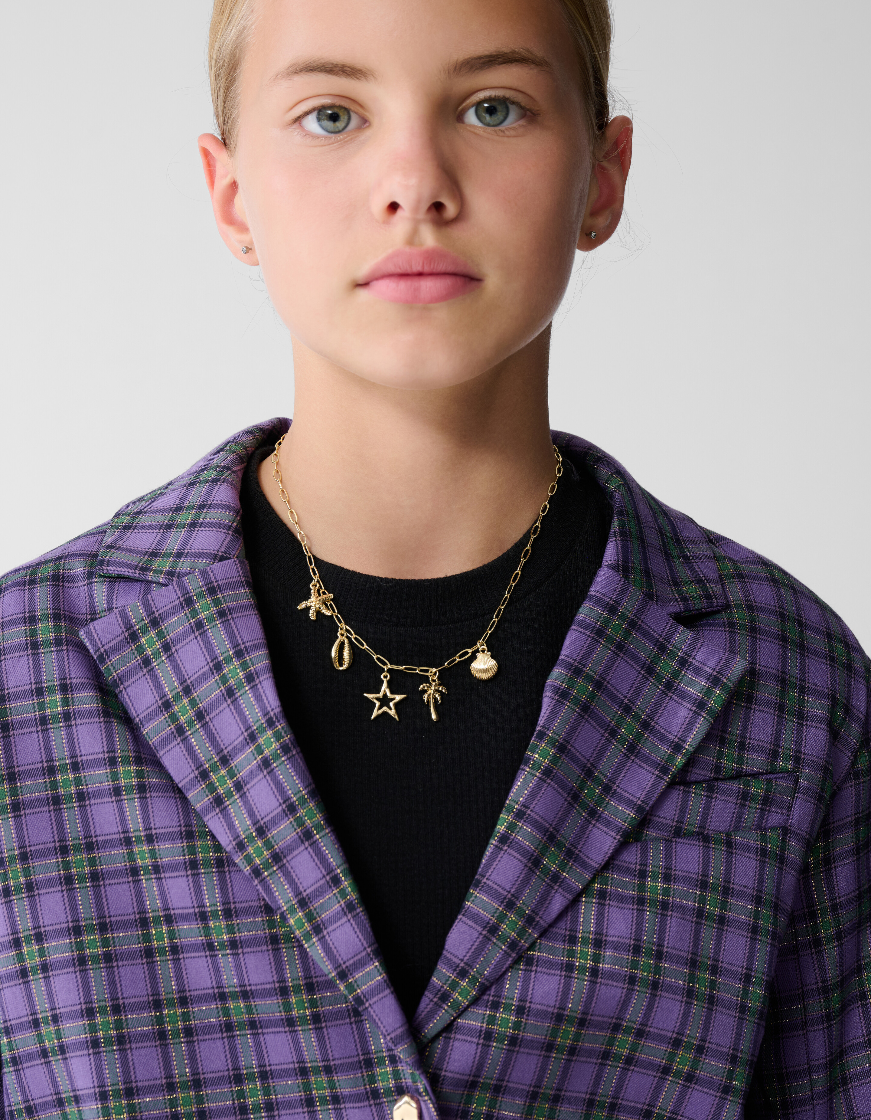 Cropped Karo-Blazer Lila SHOEBY GIRLS