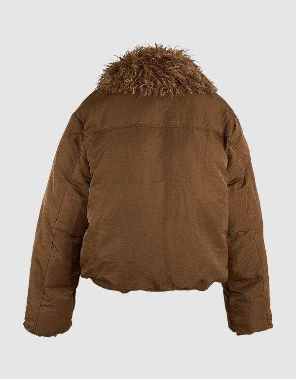 BomberjFluffy Collar Bomberjacke Braun SHOEBY WOMEN