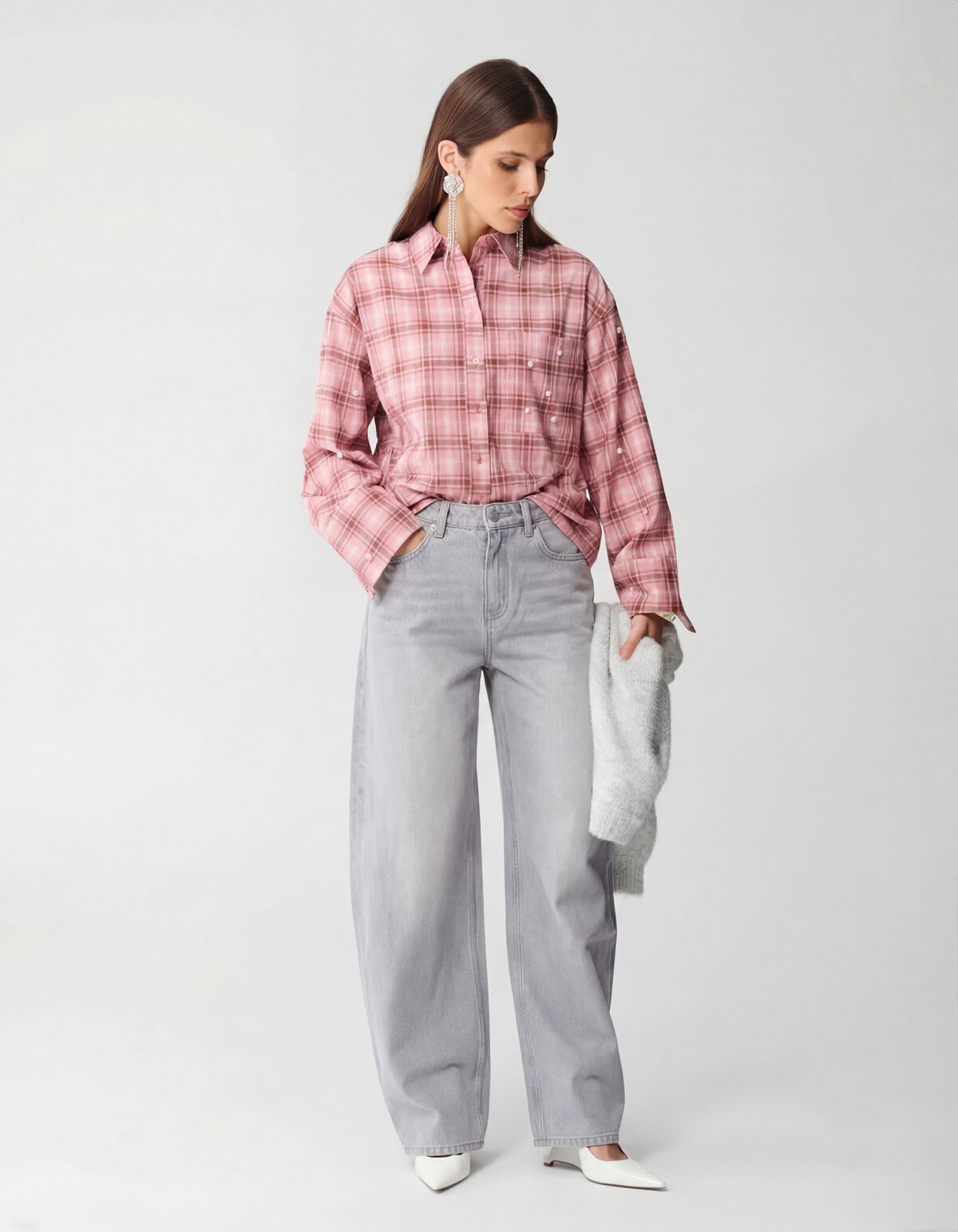 Baggy-Fit-Jeans, hellgrau SHOEBY WOMEN