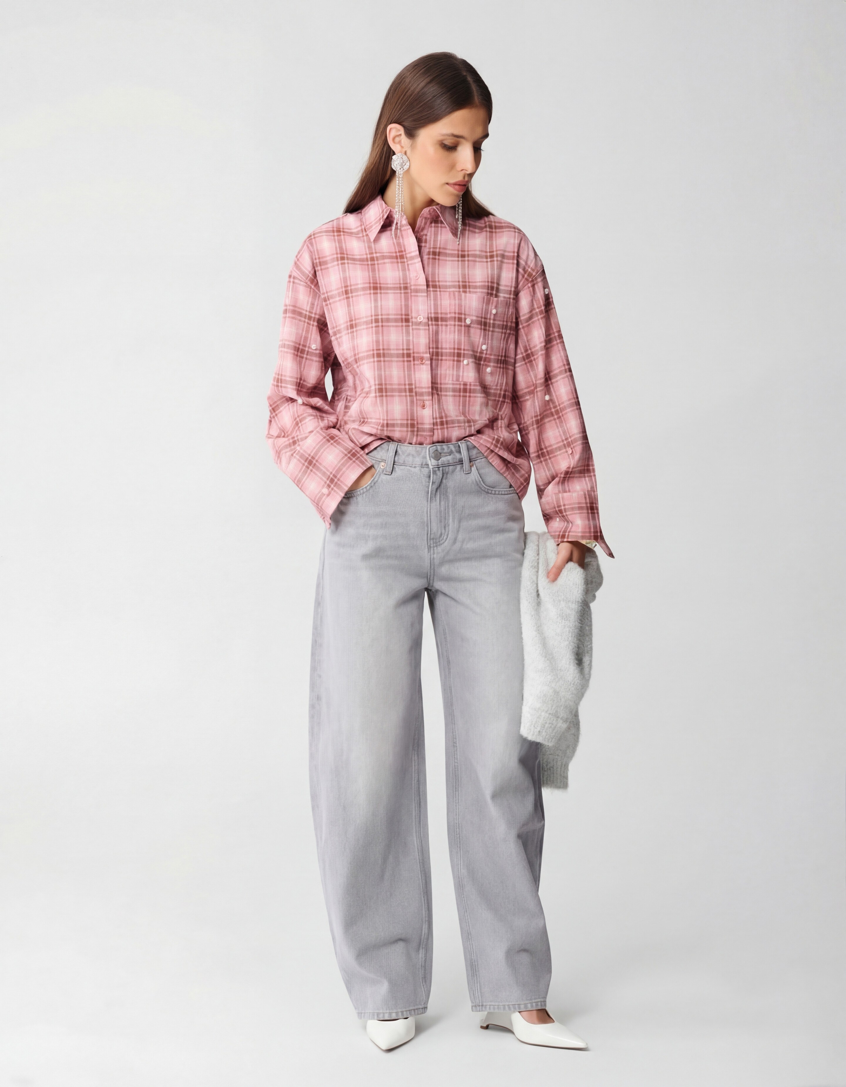 Baggy-Fit-Jeans, hellgrau SHOEBY WOMEN