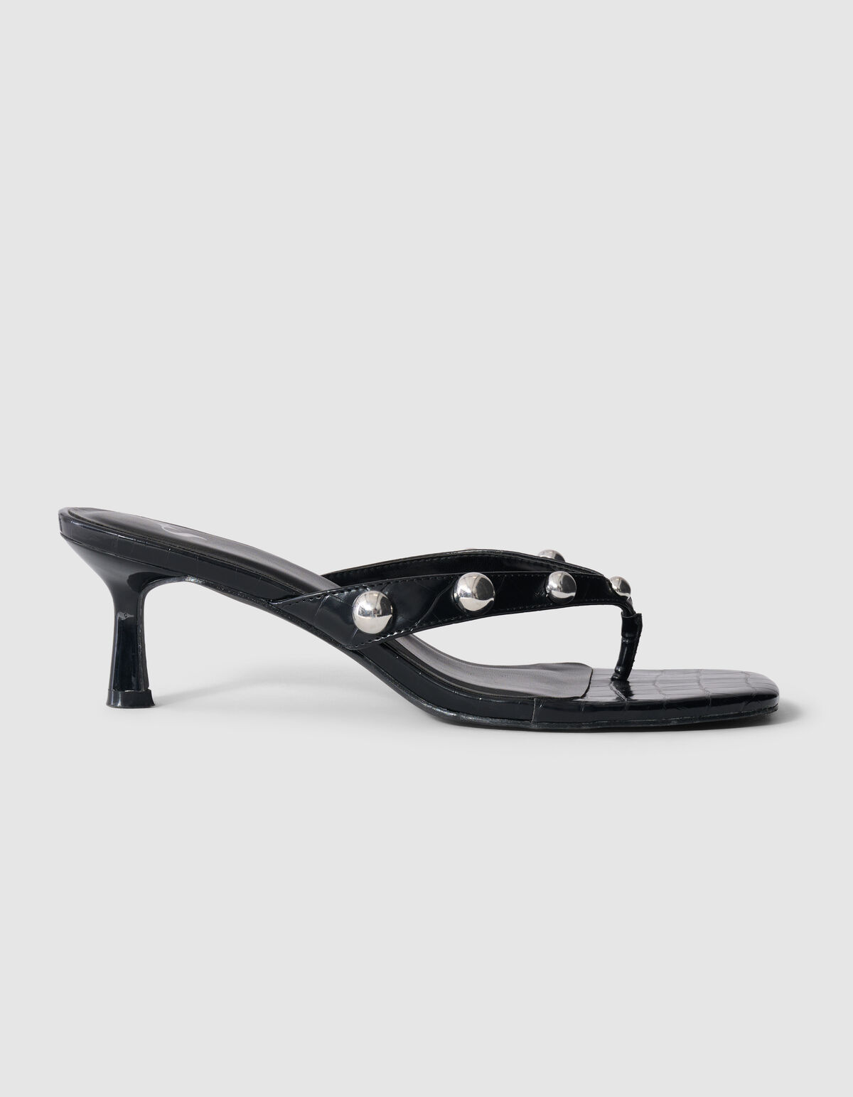 Nieten Slipper Abs&auml;tze Schwarz SHOEBY SHOES