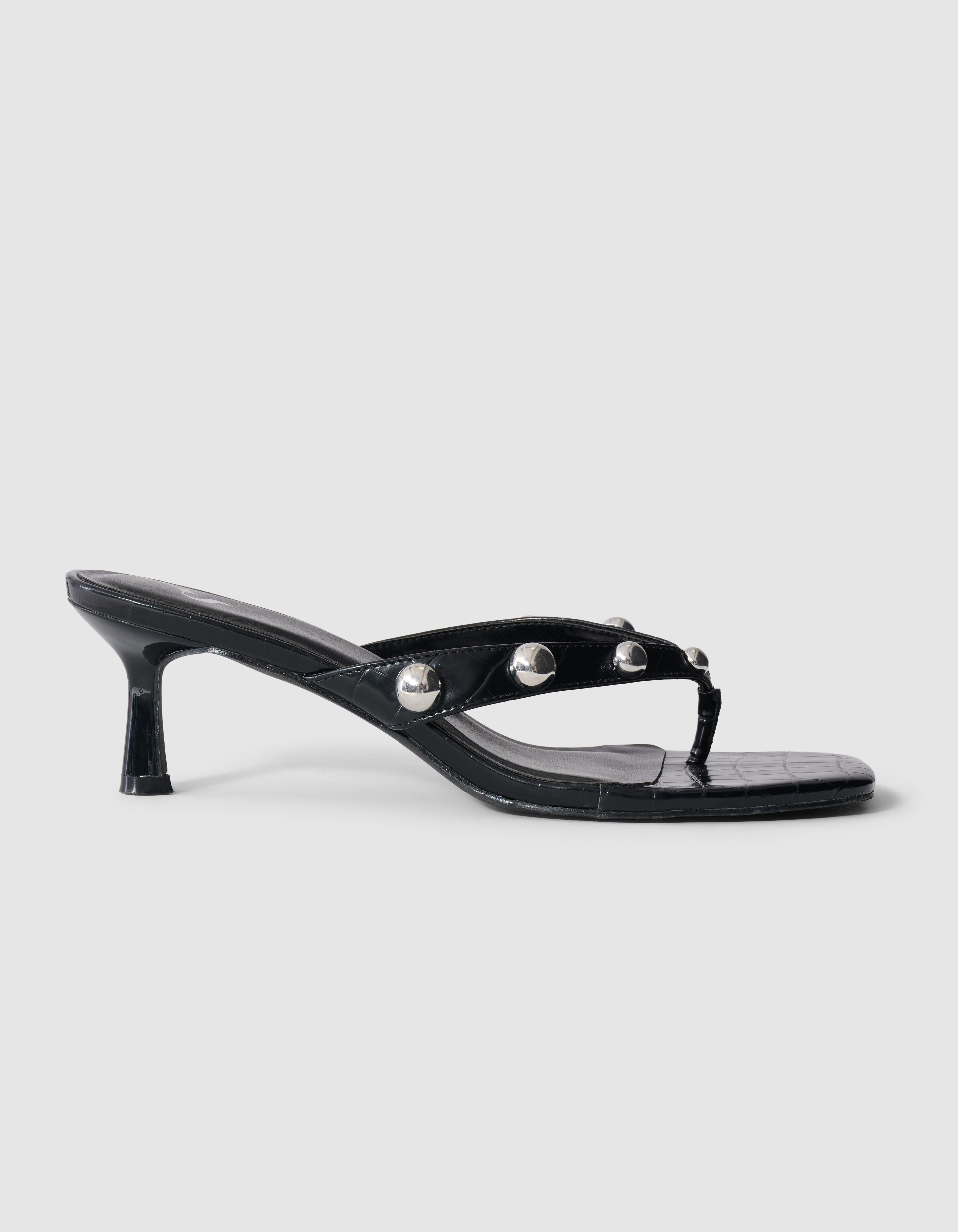 Nieten Slipper Abs&auml;tze Schwarz SHOEBY SHOES